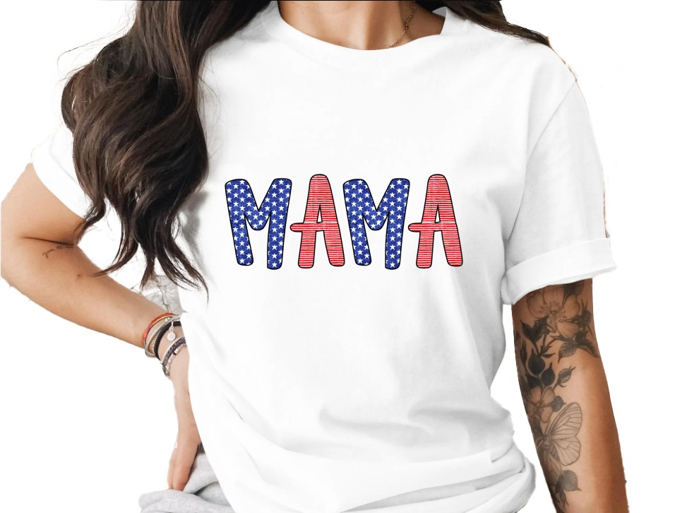 Patriotic Mama T-Shirt, American Flag Mama Shirt, Distressed Flag Mom Tee, 4th of July Mother's Day Gift for Her, USA Mom Life Apparel