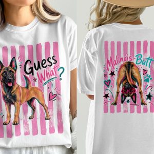 Belgian Malinois Dog Lover T-Shirt, Funny Malinois Butt Front Back Print Comfort Colors 1717® Tee, Dog Mom Gift, Quirky Pet Owner Shirt
