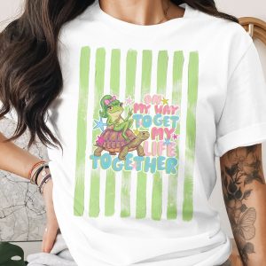 Comfort Colors® 'On My Way To Get My Life Together' Frog & Turtle T-Shirt, Funny Relatable Quote Tee, Whimsical Animal Gift for Friend