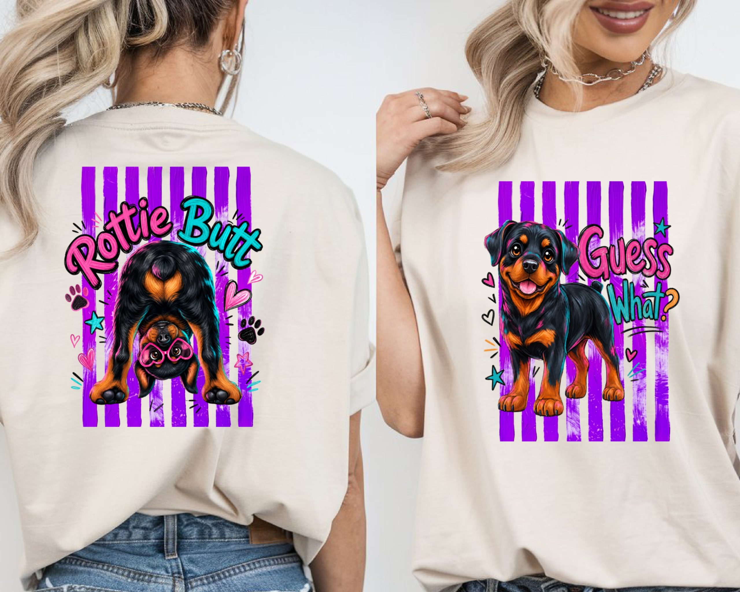 Rottweiler Puppy Comfort Colors ® T-Shirt, Dog Mom Gift, Guess What Graphic Tee, Vibrant Pet Lover Shirt, Cute Dog Owner Present - Image 2