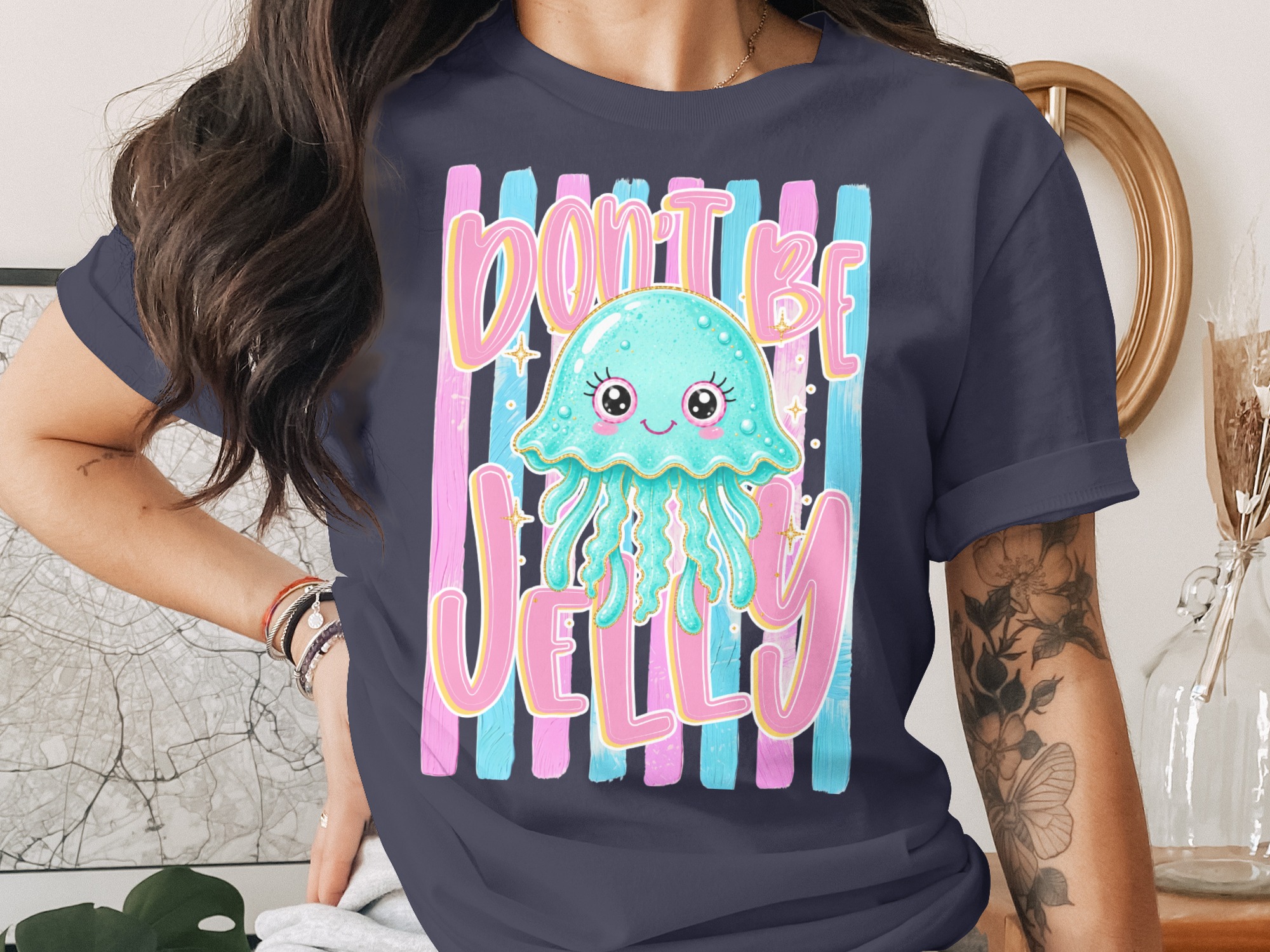 Comfort Colors ® Don't Be Jelly T-Shirt, Cute Kawaii Jellyfish Tee, Positive Vibes, Summer Ocean Lover Gift, Aesthetic Girl Shirt, Trendy - Image 3