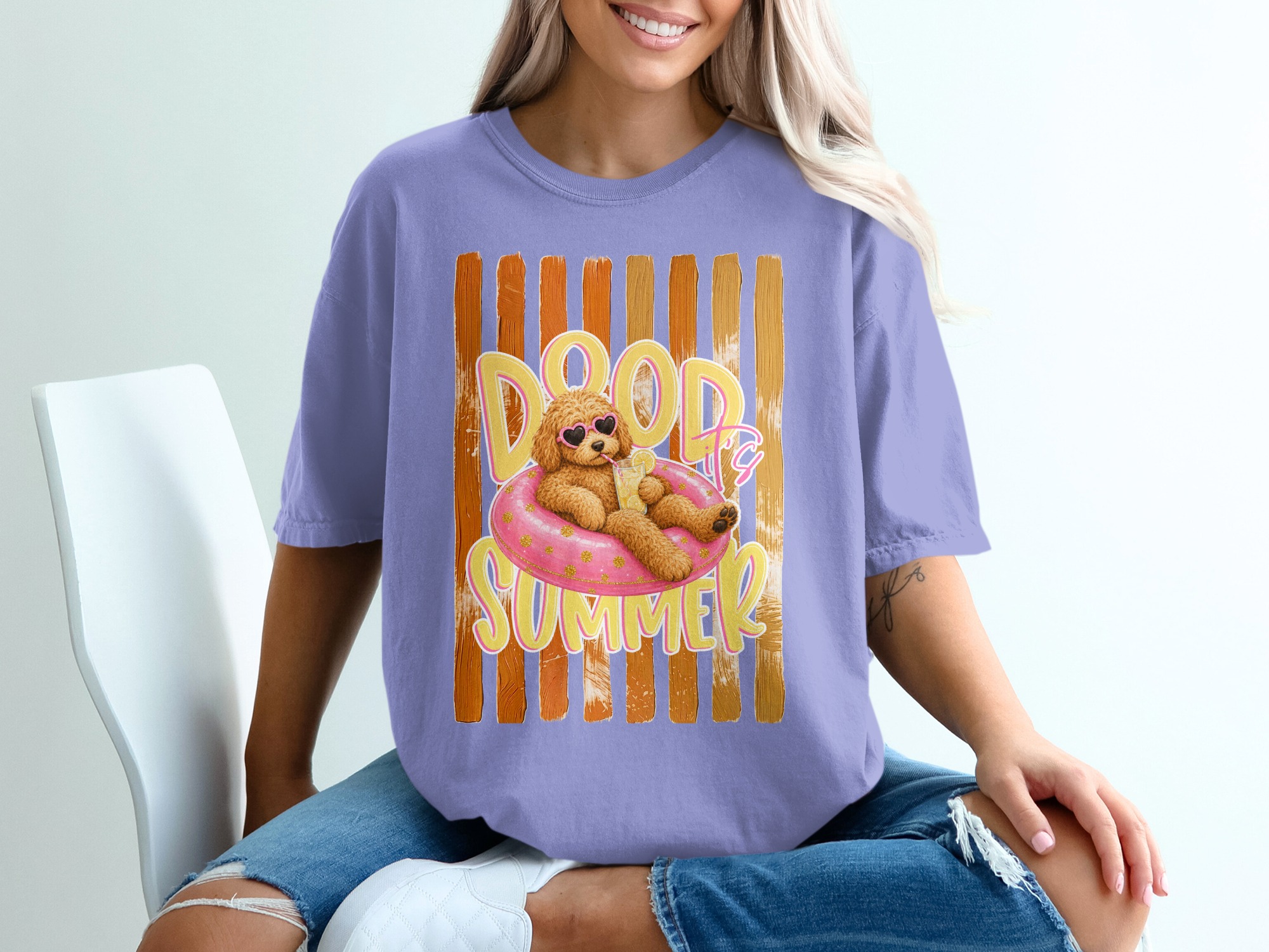 Comfort Colors® Doodle Summer T-Shirt, Dog Lover Tee, Goldendoodle Gift, Cute Pet Owner Vacation Shirt, Funny Summer Vibe, Puppy Mom Present - Image 18