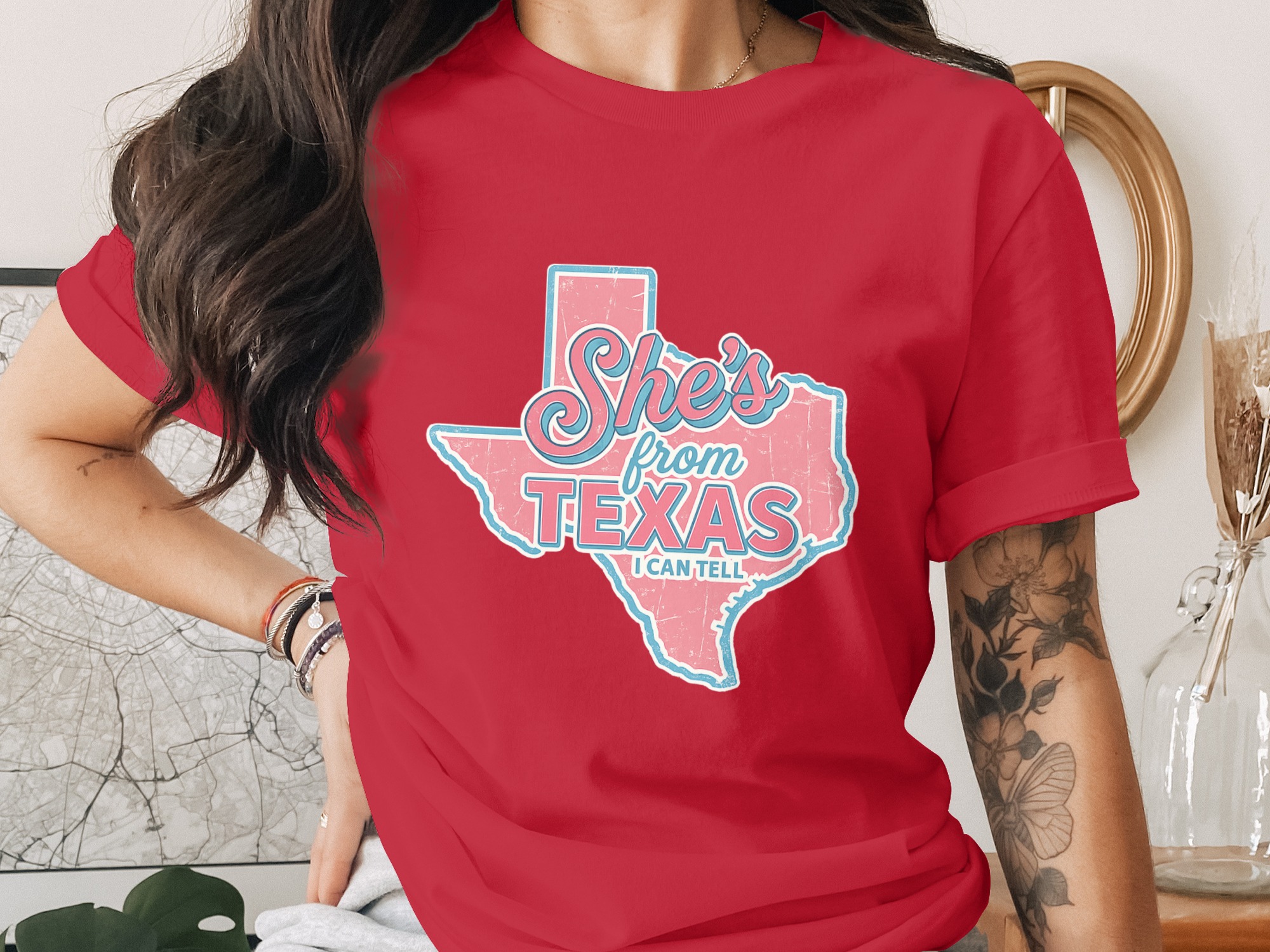 She's From Texas T-Shirt, Texas I Can Tell Tee, Vintage Texas Women's Shirt, Retro Texas Pride Top, Southern Girl Gift for Her, Texas Lover - Image 4
