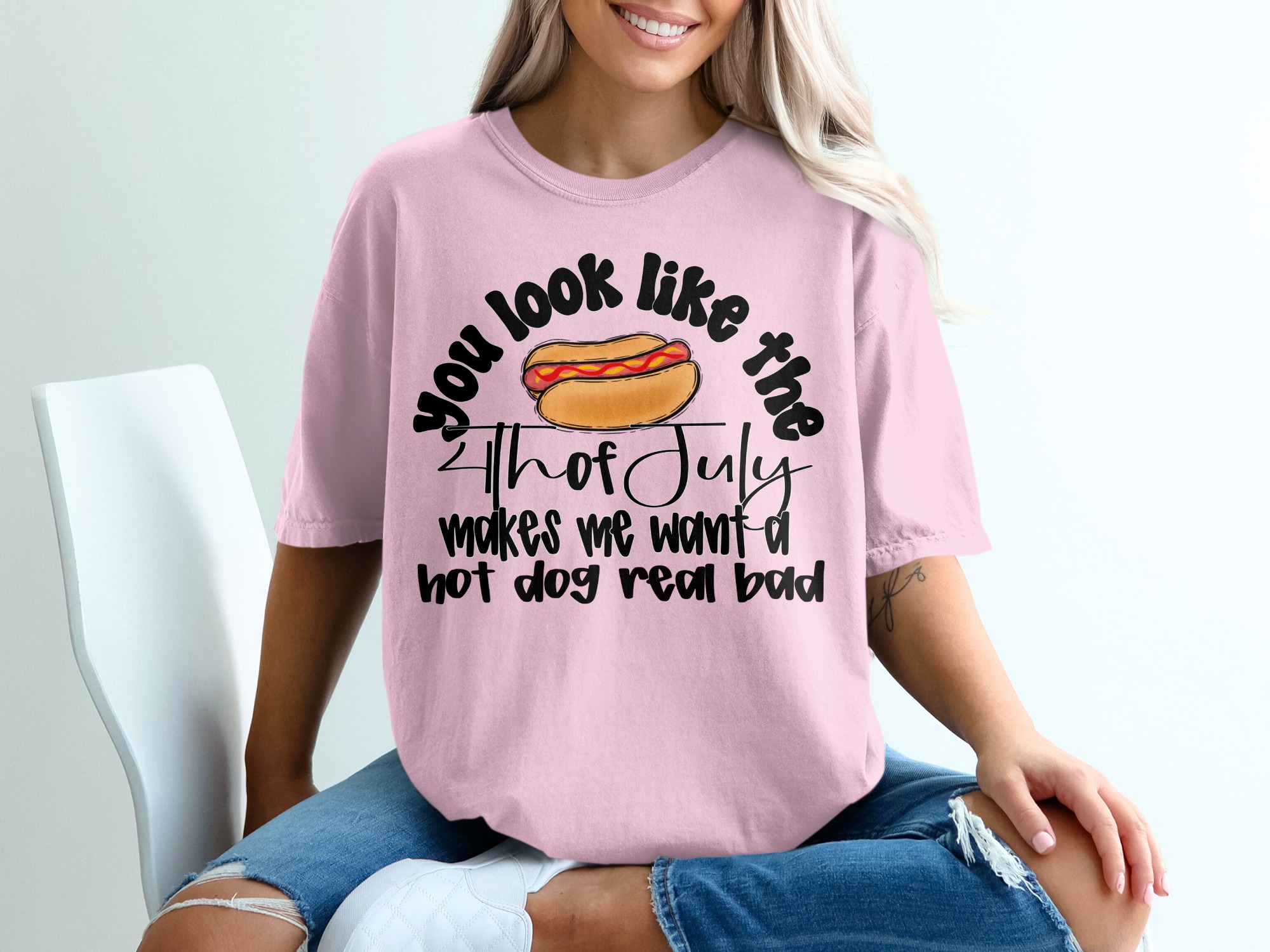 Funny 4th of July Hot Dog T-Shirt, Independence Day Tee, Patriotic Summer BBQ Gift, Witty July Fourth Hot Dog Lover Apparel - Image 17