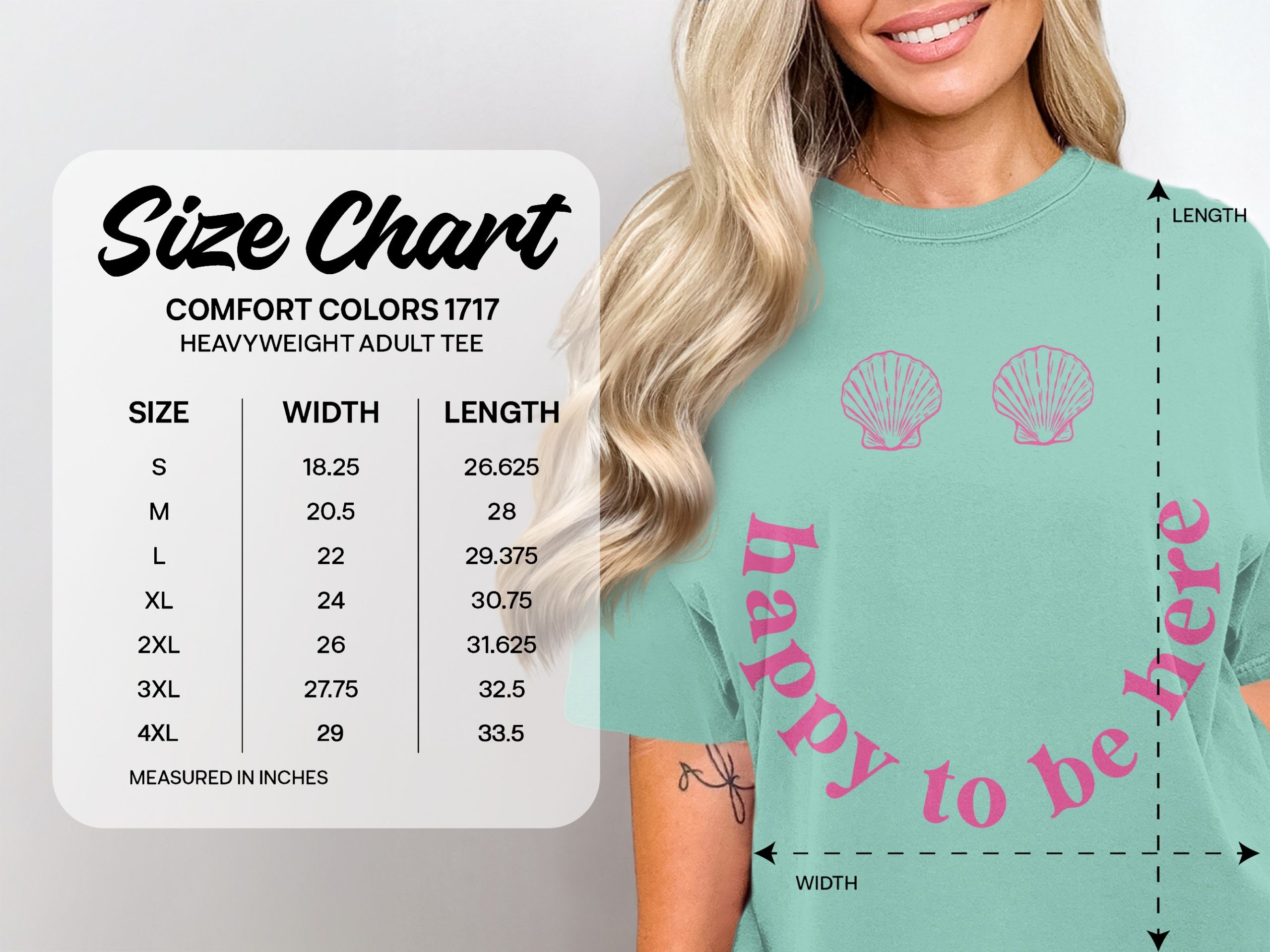 Happy To Be Here T-Shirt, Beach Smiley Face Shirt, Pink Seashell Graphic Tee, Coastal Vacation Top, Summer Aesthetic Preppy Gift For Her - Image 6