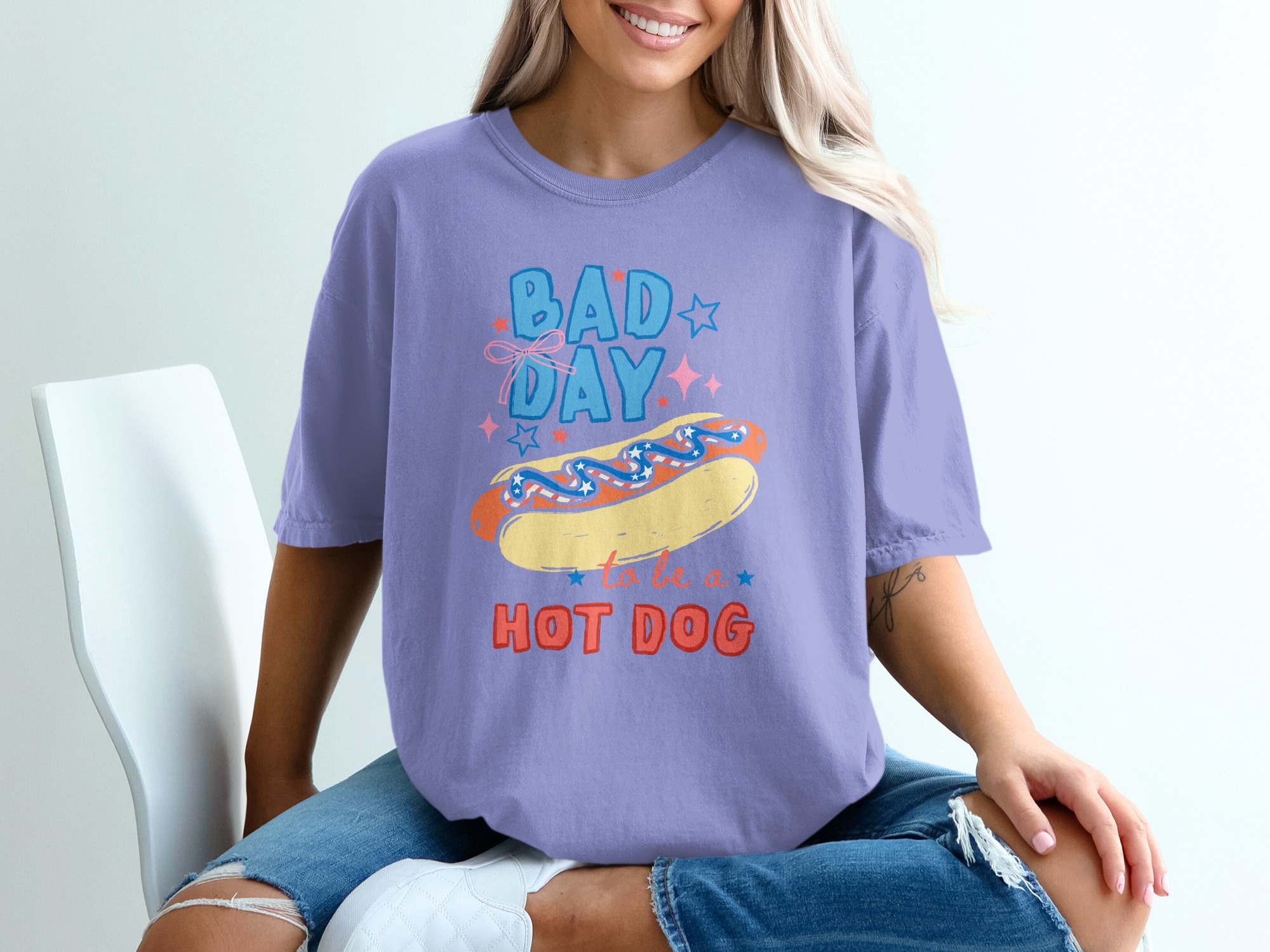 Bad Day To Be A Hot Dog Funny Patriotic T-Shirt, 4th of July Summer BBQ Tee, Humorous Foodie Pun Shirt, Grill Master Gift - Image 18
