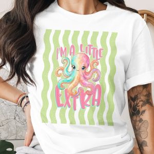Comfort Colors® Octopus T-Shirt, I'm A Little Extra Shirt, Cute Sea Creature Tee, Whimsical Ocean Lover Gift, Funny Aesthetic Top