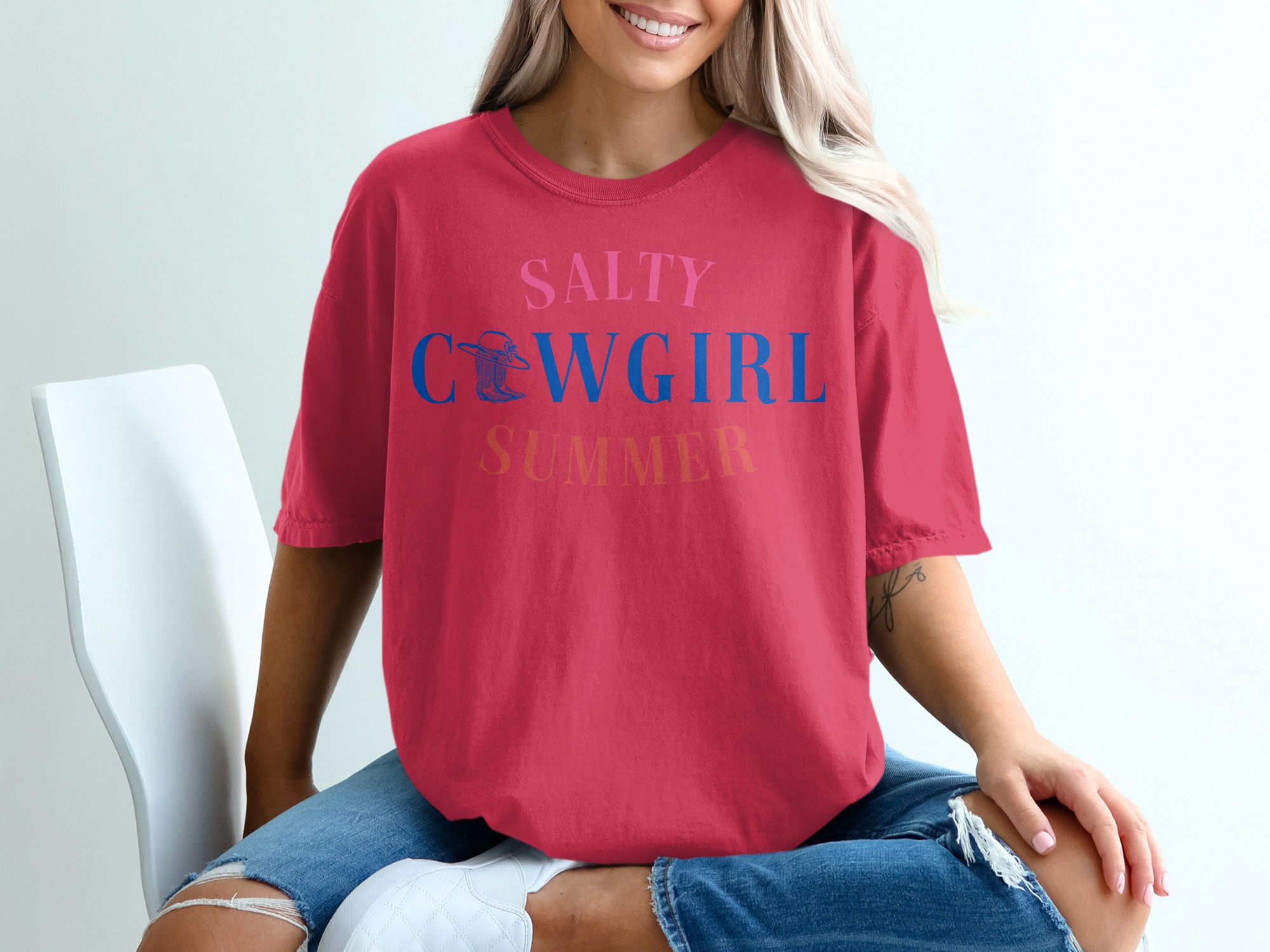 Salty Cowgirl Summer T-Shirt, Western Graphic Tee, Funny Cowgirl Shirt, Beach Vacation Outfit, Rodeo Girl Apparel, Gift for Her - Image 14