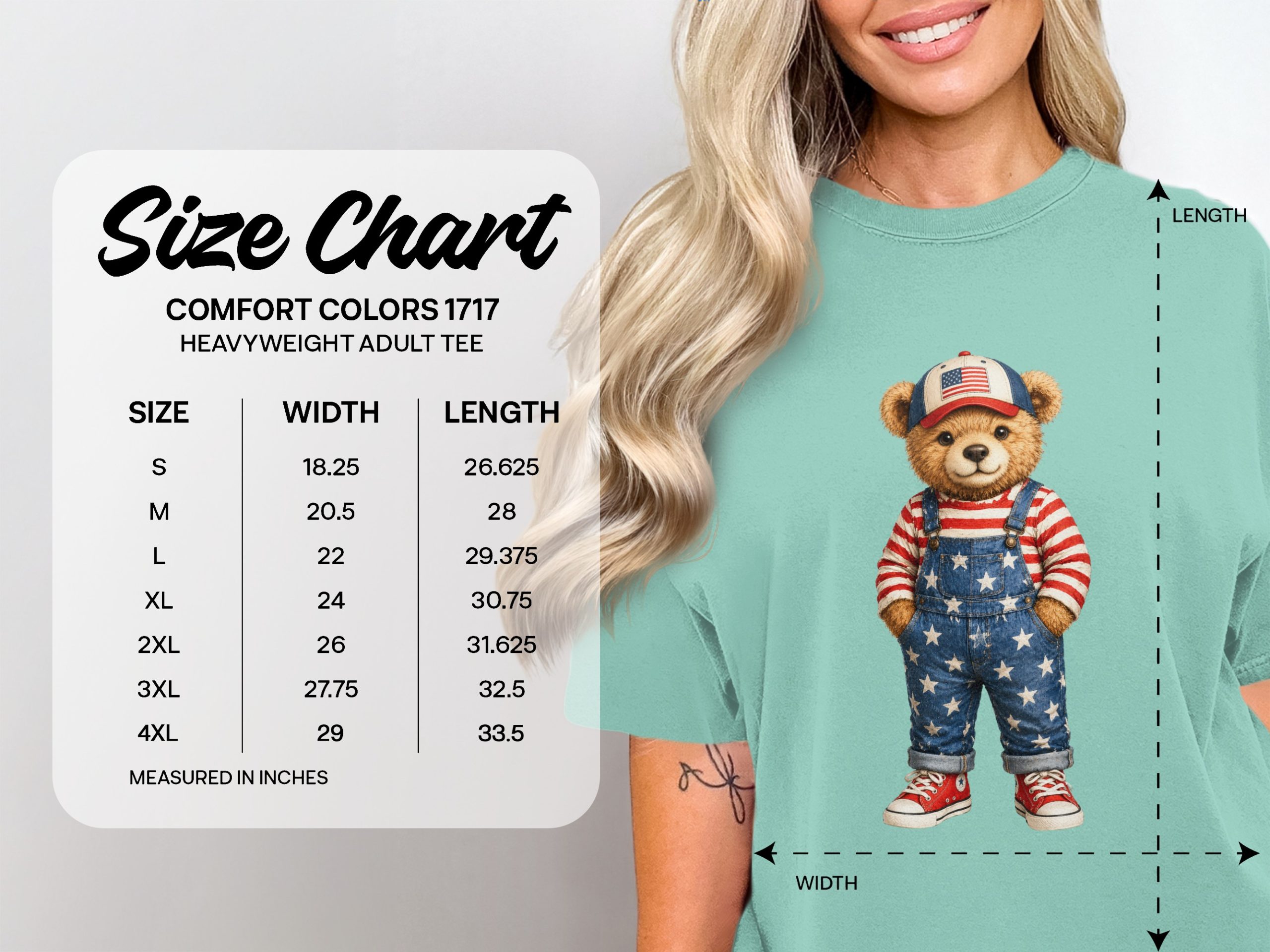 Patriotic Teddy Bear American Flag T-Shirt - Image 4