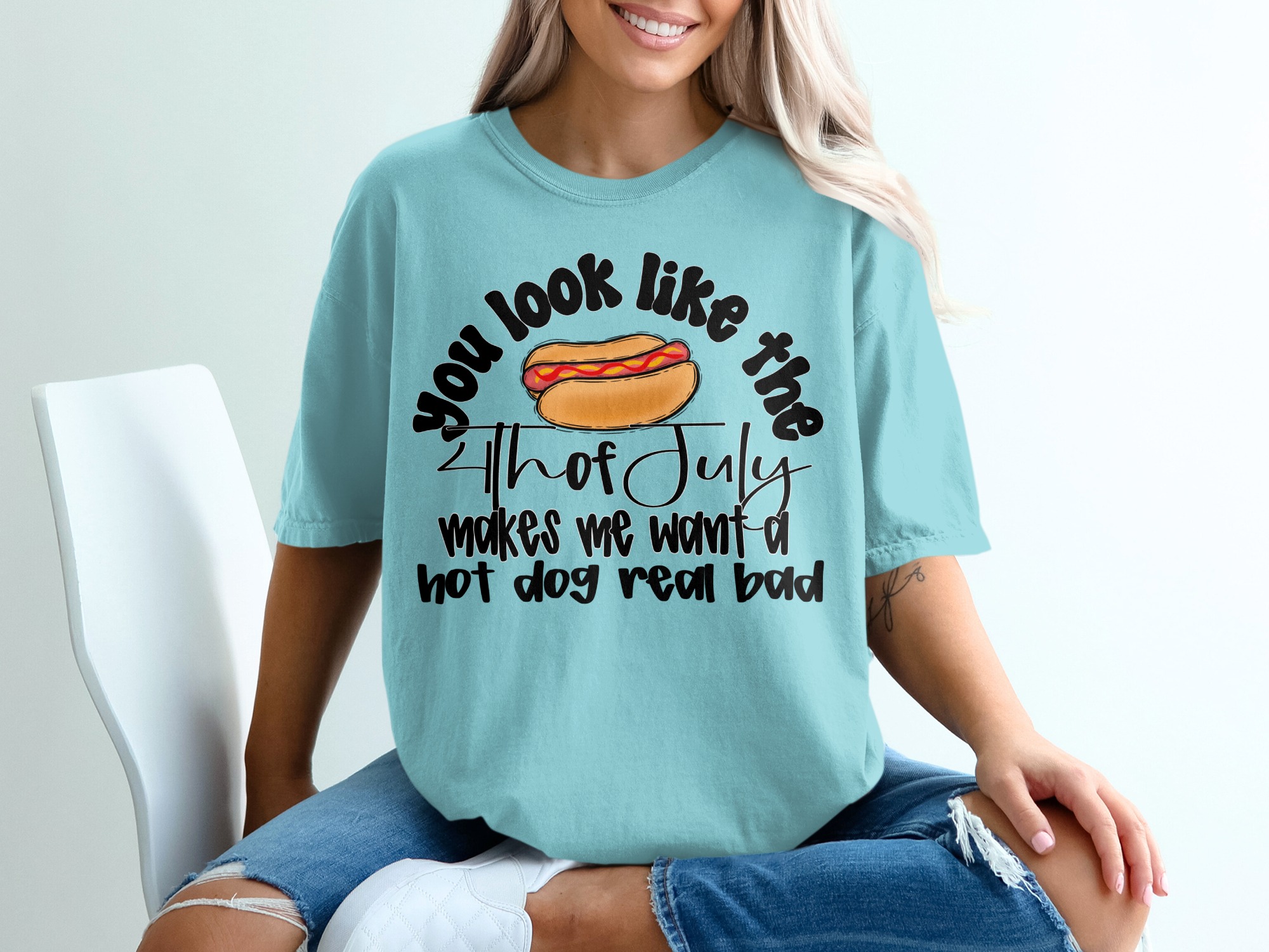 Funny 4th of July Hot Dog T-Shirt, Independence Day Tee, Patriotic Summer BBQ Gift, Witty July Fourth Hot Dog Lover Apparel - Image 19