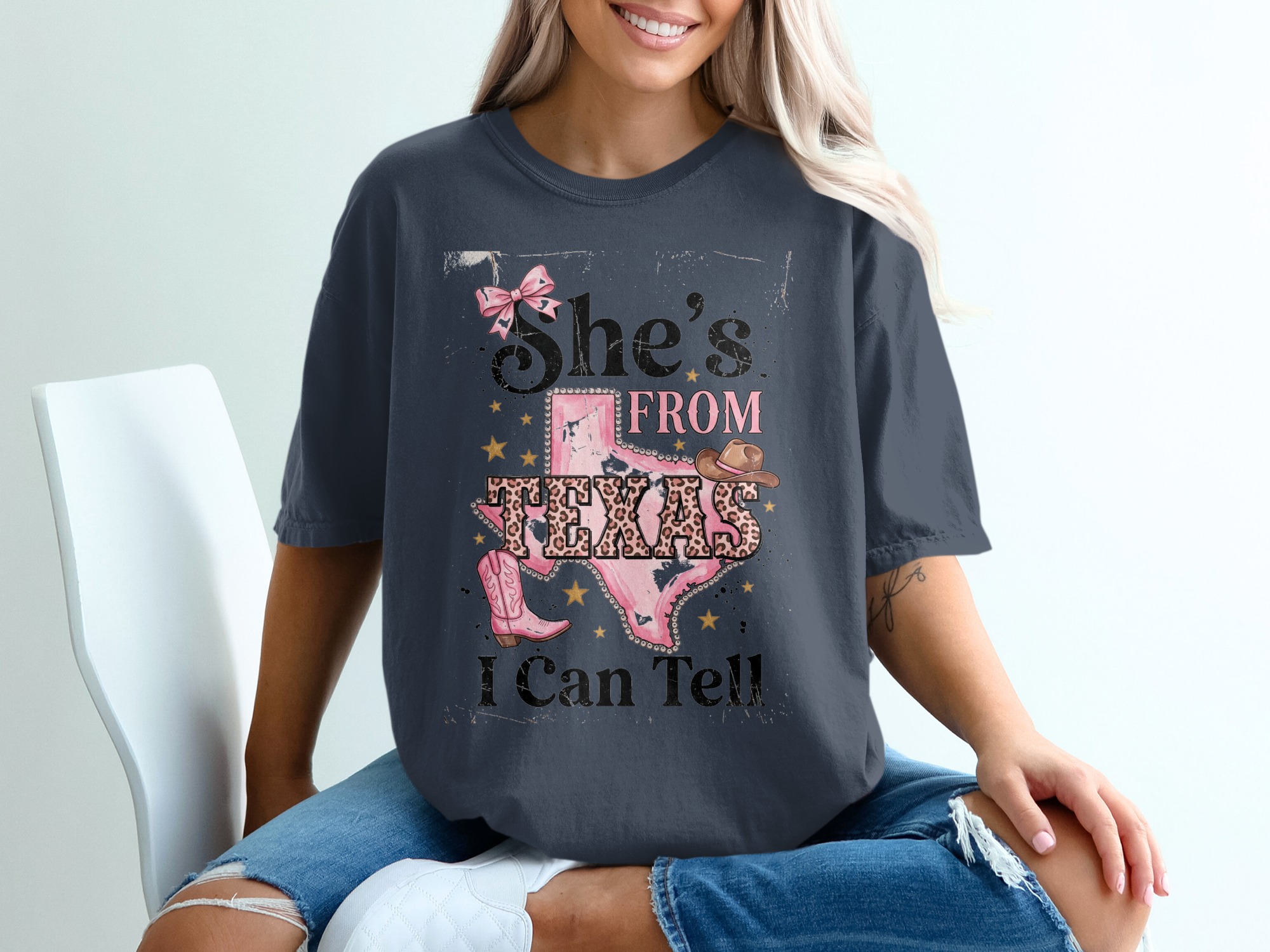 She's From Texas I Can Tell T-Shirt | Pink Leopard Print Texas Tee | Southern Cowgirl Shirt | Texas Pride Gift for Her | Western Style Texas - Image 12