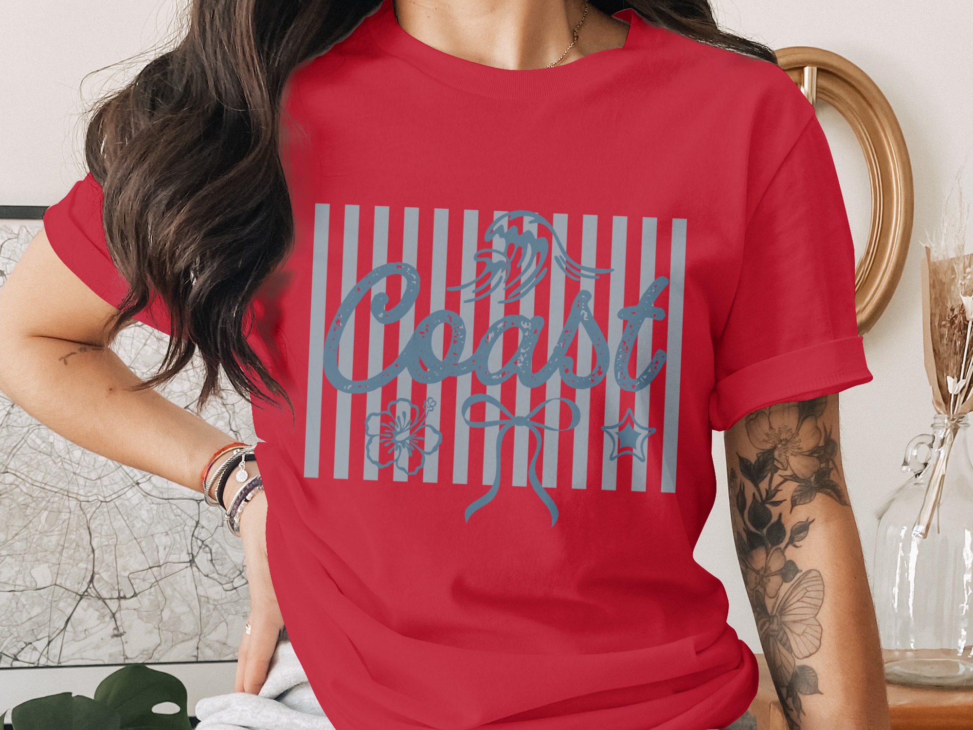 Coast T-Shirt, Beach Lover Summer Vacation Tee, Coastal Vibe Gift for Her, Nautical Ocean Adventure Apparel, Holiday Travel Top - Image 4