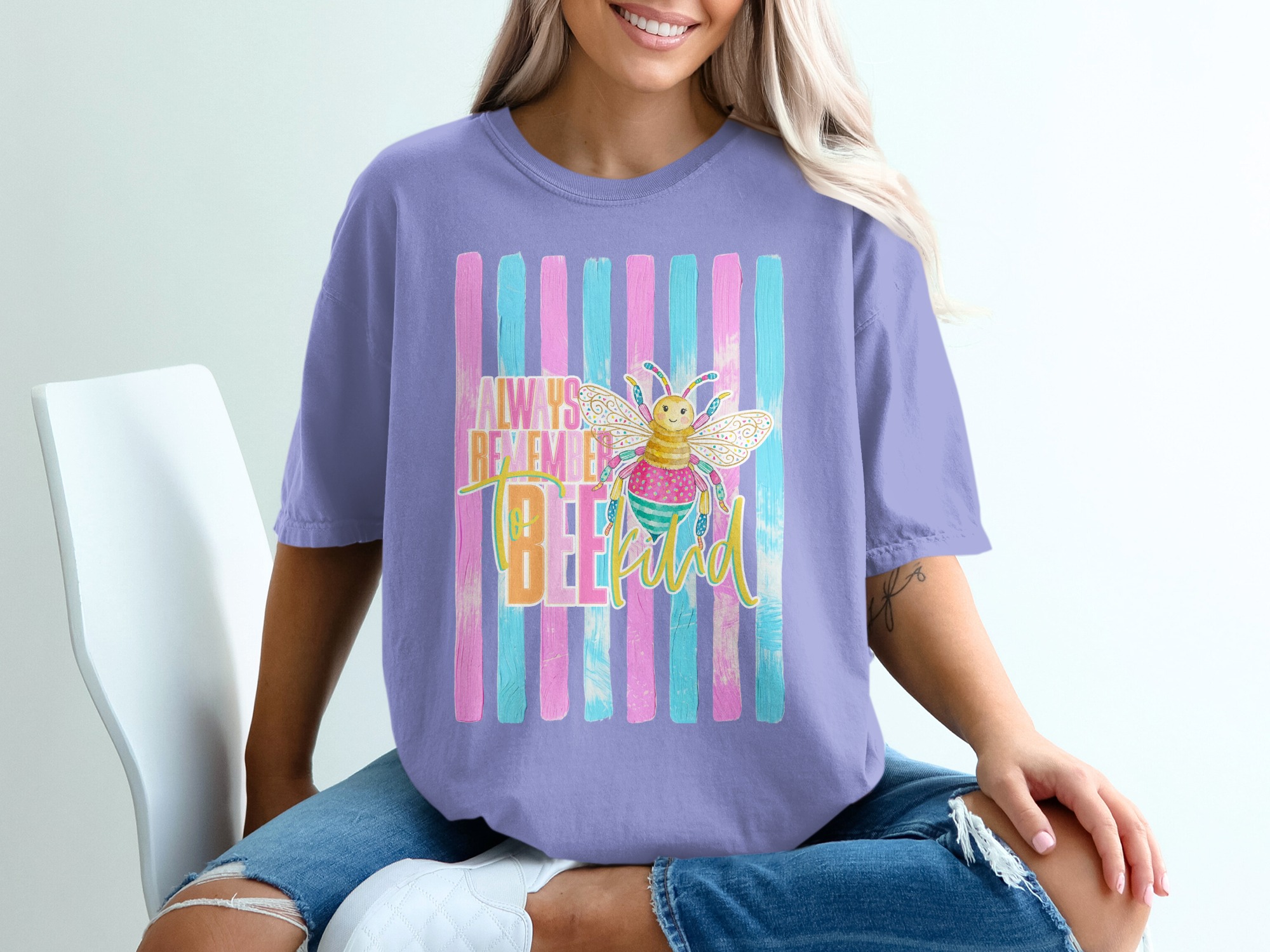 Comfort Colors ® Always Remember to Bee Kind T-Shirt, Whimsical Bee Shirt, Positive Message Tee, Bright Inspirational Gift, Teacher Kindness - Image 18