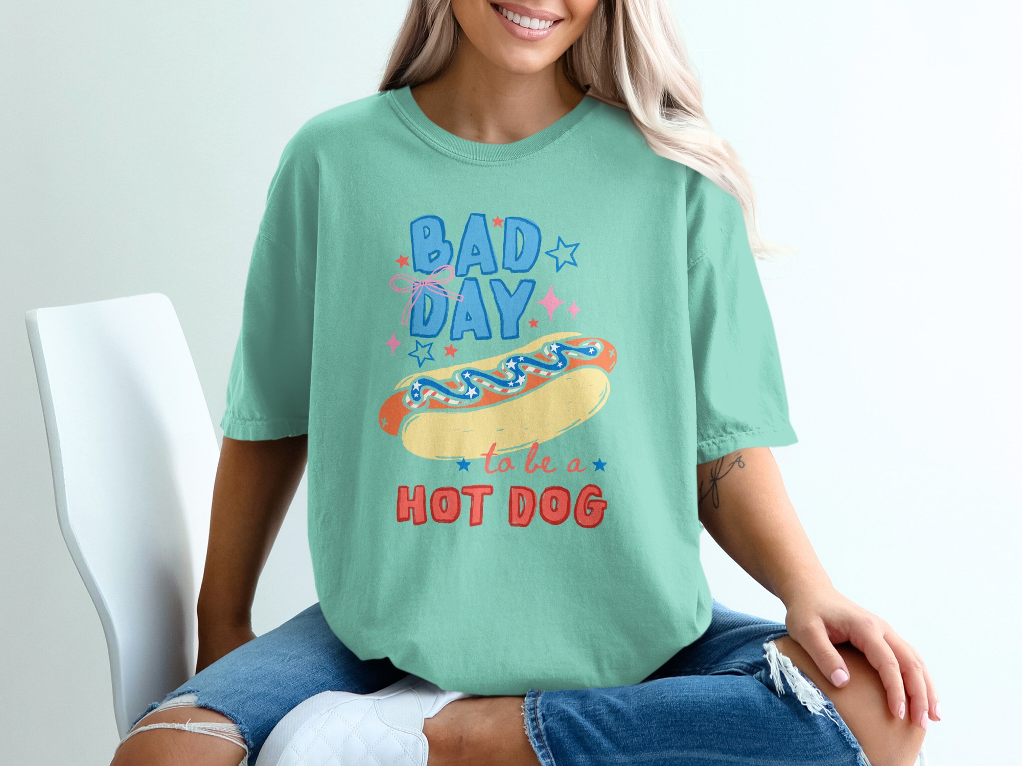 Bad Day To Be A Hot Dog Funny Patriotic T-Shirt, 4th of July Summer BBQ Tee, Humorous Foodie Pun Shirt, Grill Master Gift - Image 10
