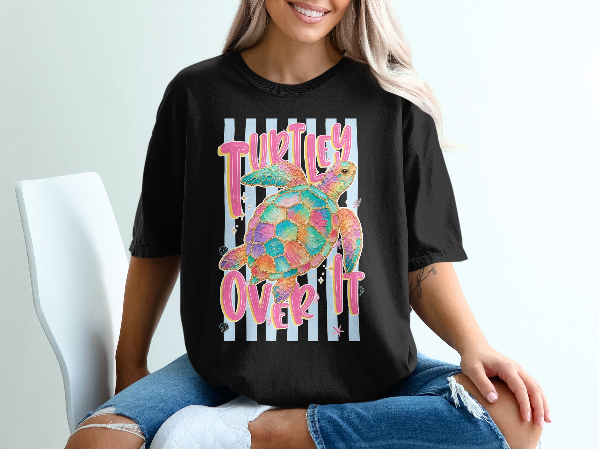Comfort Colors® Turtley Over It T-Shirt, Funny Sea Turtle, Coastal Beachy Tee, Sarcastic Summer Top, Vacation, Cute Animal Lover Gift - Image 6