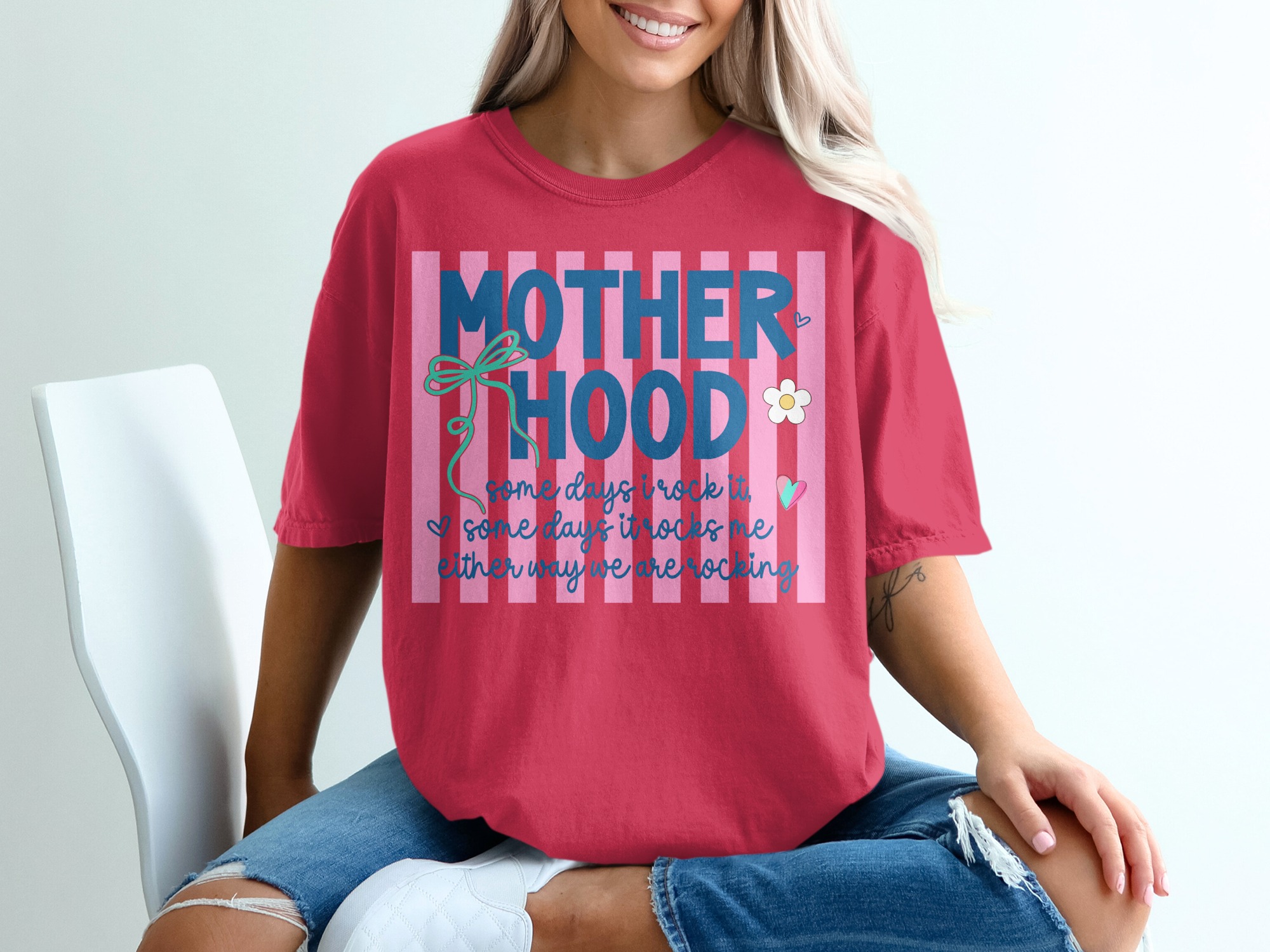 Comfort Colors® Motherhood T-Shirt, Mom Life Shirt, Some Days I Rock It Tee, Funny Motherhood Gift for New Mom, Mama Shirt, Cute Mom Gift - Image 14