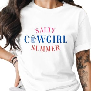 Salty Cowgirl Summer T-Shirt, Western Graphic Tee, Funny Cowgirl Shirt, Beach Vacation Outfit, Rodeo Girl Apparel, Gift for Her