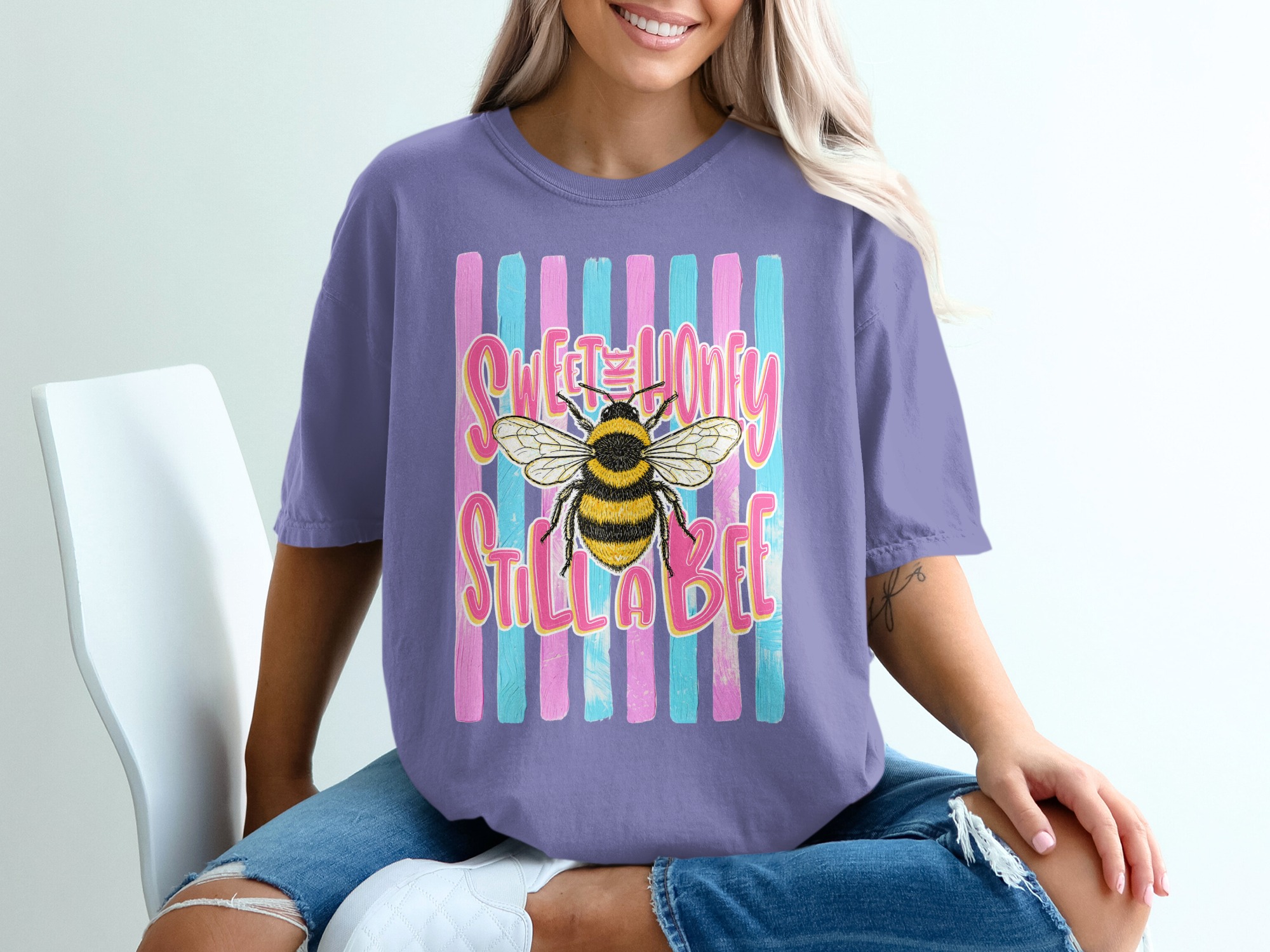 Comfort Colors ® Sweet as Honey Still a Bee T-Shirt, Bumblebee Lover Gift, Sassy Feminist Tee, Cute Insect Top, Positive Vibe Shirt - Image 13