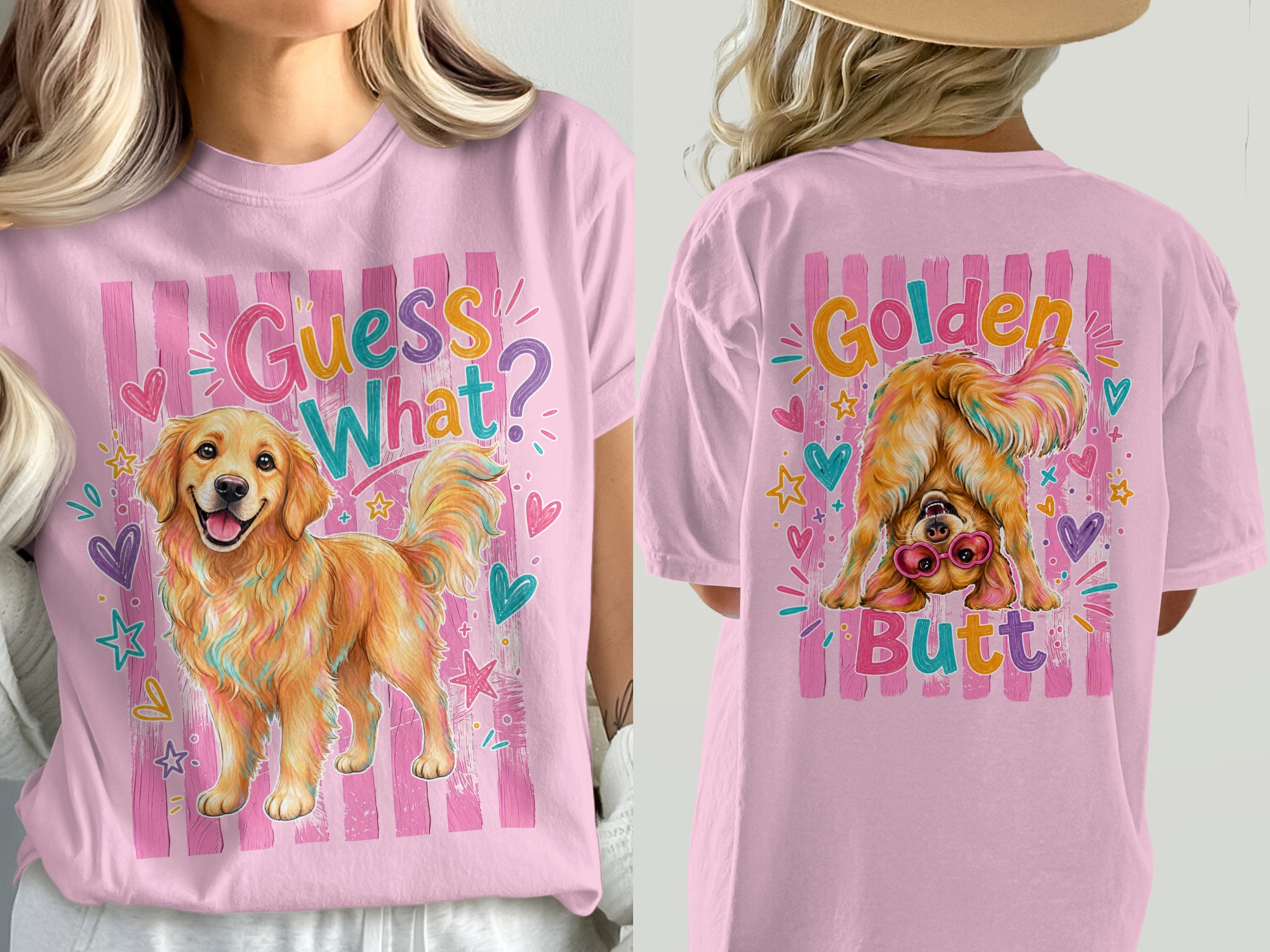 Golden Retriever T-Shirt, Funny Dog Mom Shirt, Front & Back Comfort Colors 1717® Tee, Cute Dog Lover Gift - Image 3