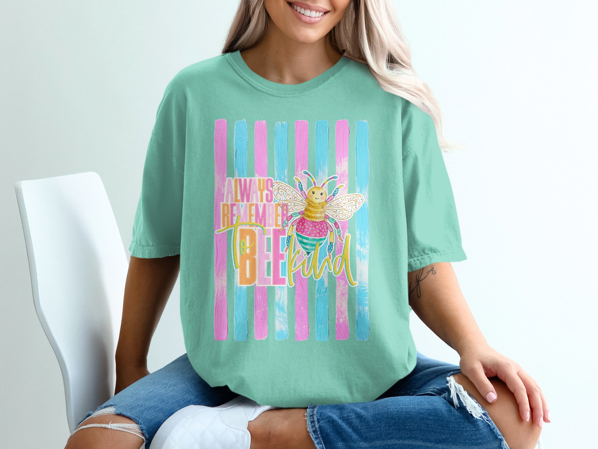 Comfort Colors ® Always Remember to Bee Kind T-Shirt, Whimsical Bee Shirt, Positive Message Tee, Bright Inspirational Gift, Teacher Kindness - Image 10