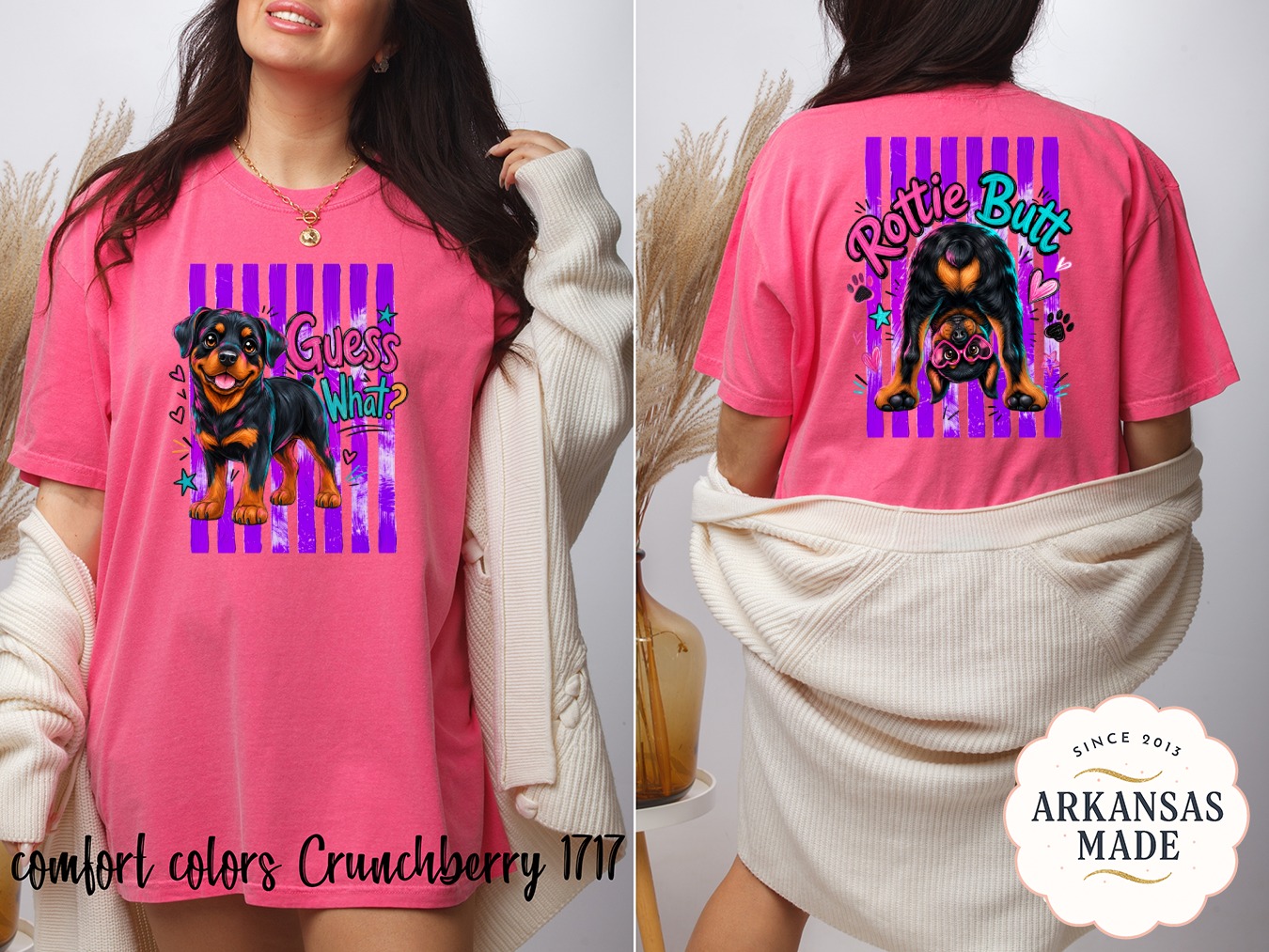 Rottweiler Puppy Comfort Colors ® T-Shirt, Dog Mom Gift, Guess What Graphic Tee, Vibrant Pet Lover Shirt, Cute Dog Owner Present - Image 4