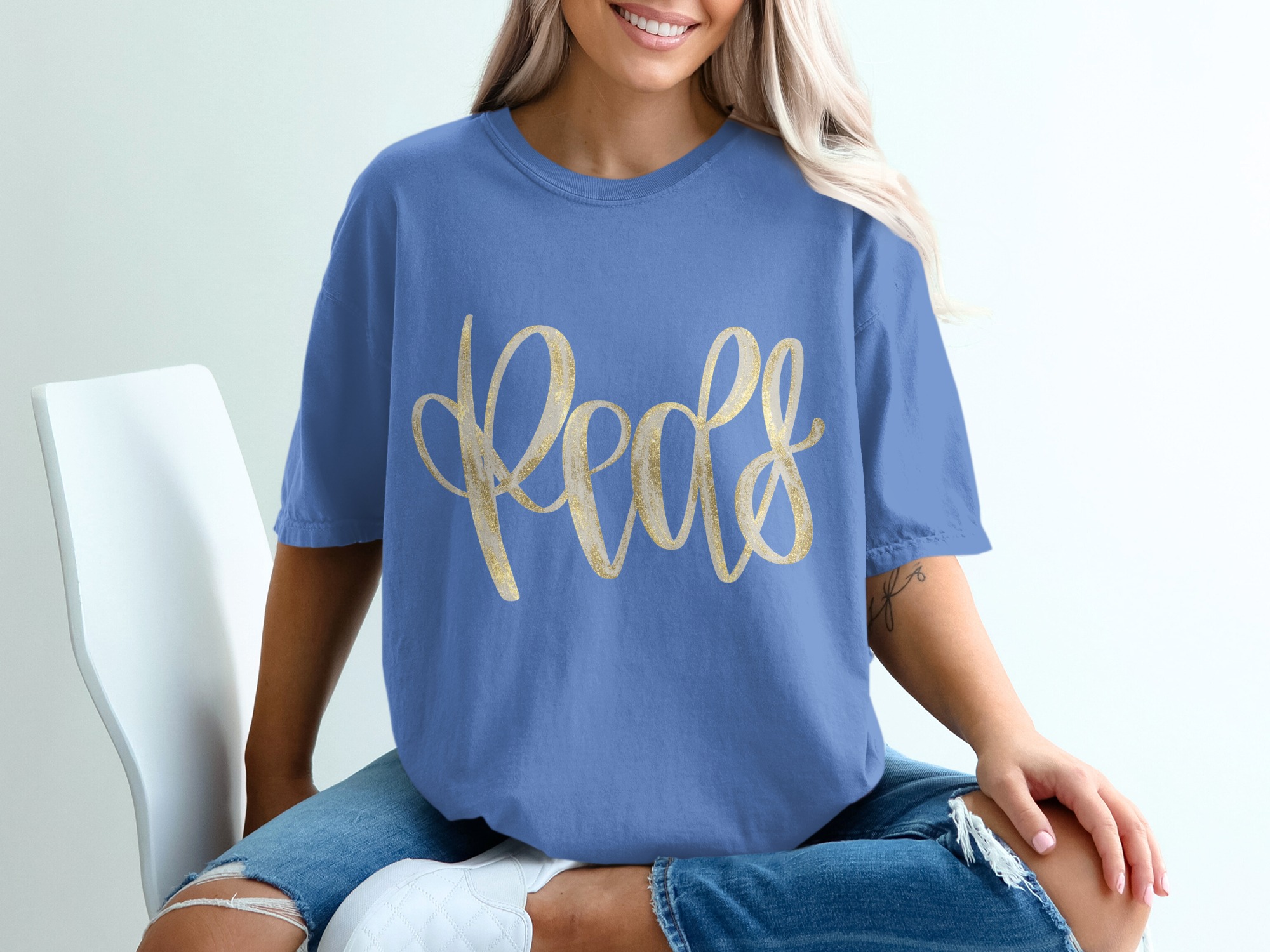 Peace T-Shirt, Faux Gold Glitter Script Tee, Inspirational Message Top, Positive Vibe Shirt for Her, Elegant Casual Gift - Image 20