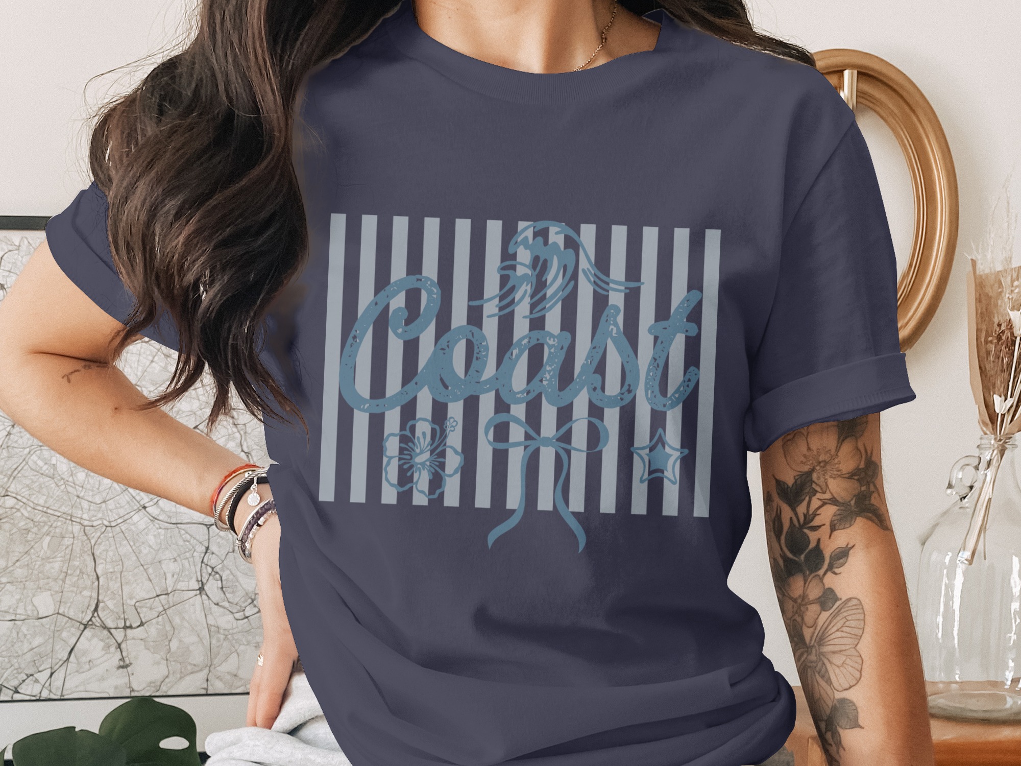 Coast T-Shirt, Beach Lover Summer Vacation Tee, Coastal Vibe Gift for Her, Nautical Ocean Adventure Apparel, Holiday Travel Top - Image 3