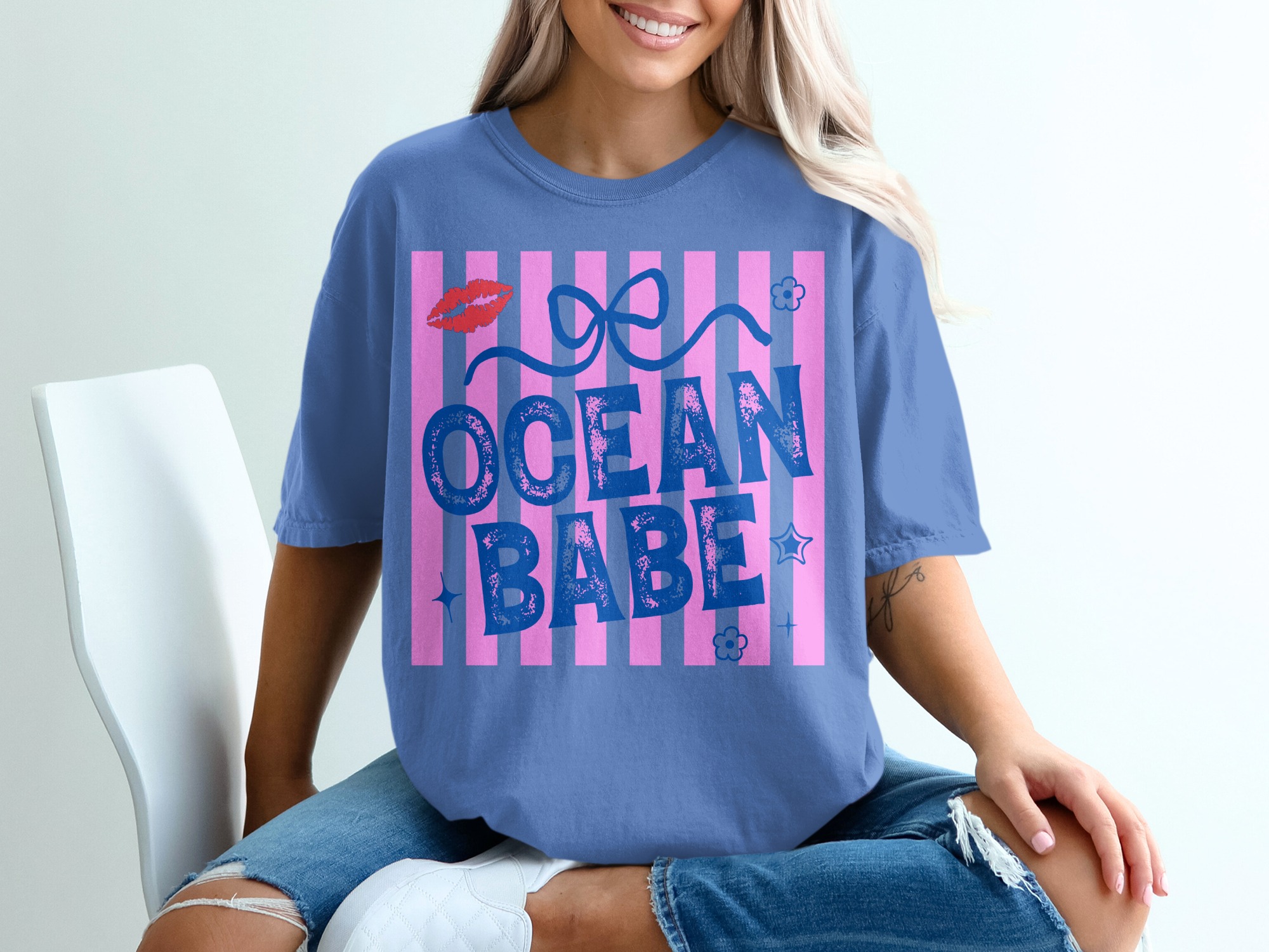 Ocean Babe T-Shirt, Y2K Beach Vacation Tee, Trendy Summer Shirt for Her, Coastal Aesthetic Top, Fun Bachelorette Trip Gift - Image 20