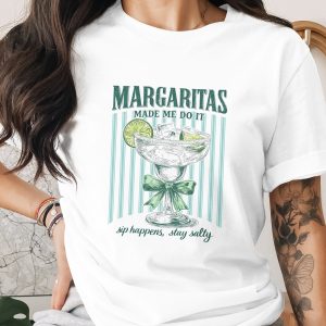 Margaritas Made Me Do It T-Shirt, Comfort Colors ® Cocktail Tee, Funny Drink Shirt, Salty Margarita Lover Gift, Vacation Vibes Shirt