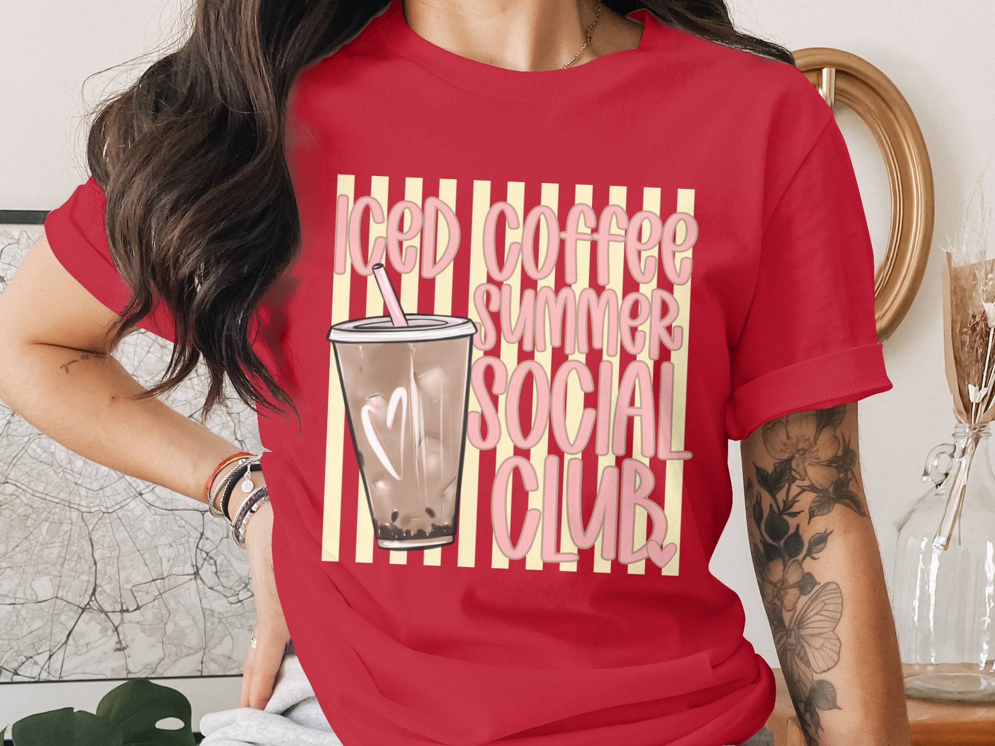 Iced Coffee Summer Social Club Graphic T-Shirt - Image 2