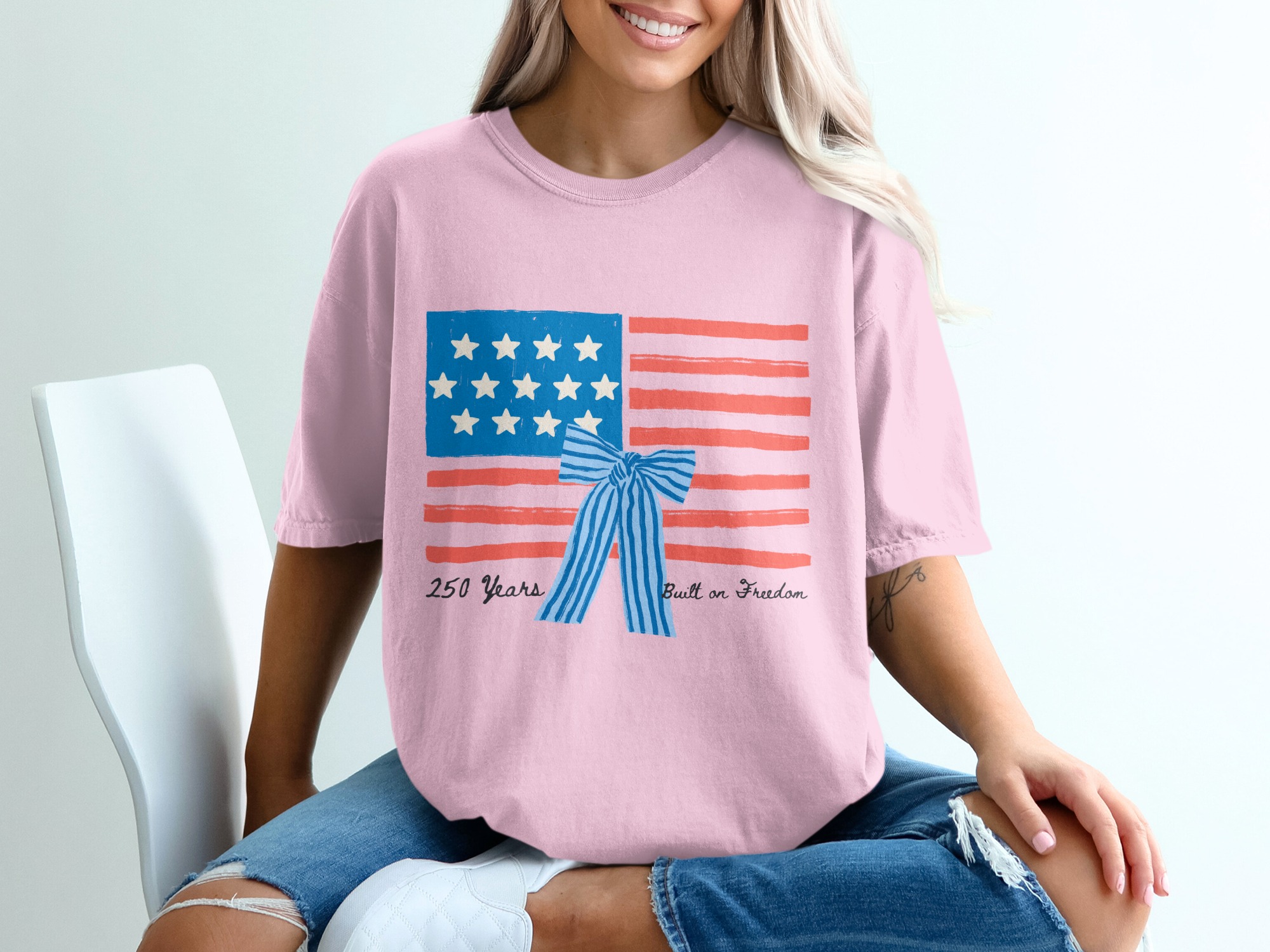 250 Years Built on Freedom American Flag T-Shirt, Patriotic Independence Day USA Tee, Heritage Anniversary Shirt Gift - Image 17