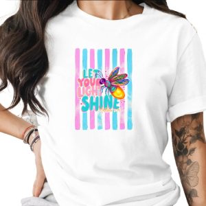 Comfort Colors ® Let Your Light Shine T-Shirt, Matthew 5:14 Scripture Tee, Colorful Firefly Christian Shirt, Inspirational Faith Gift for