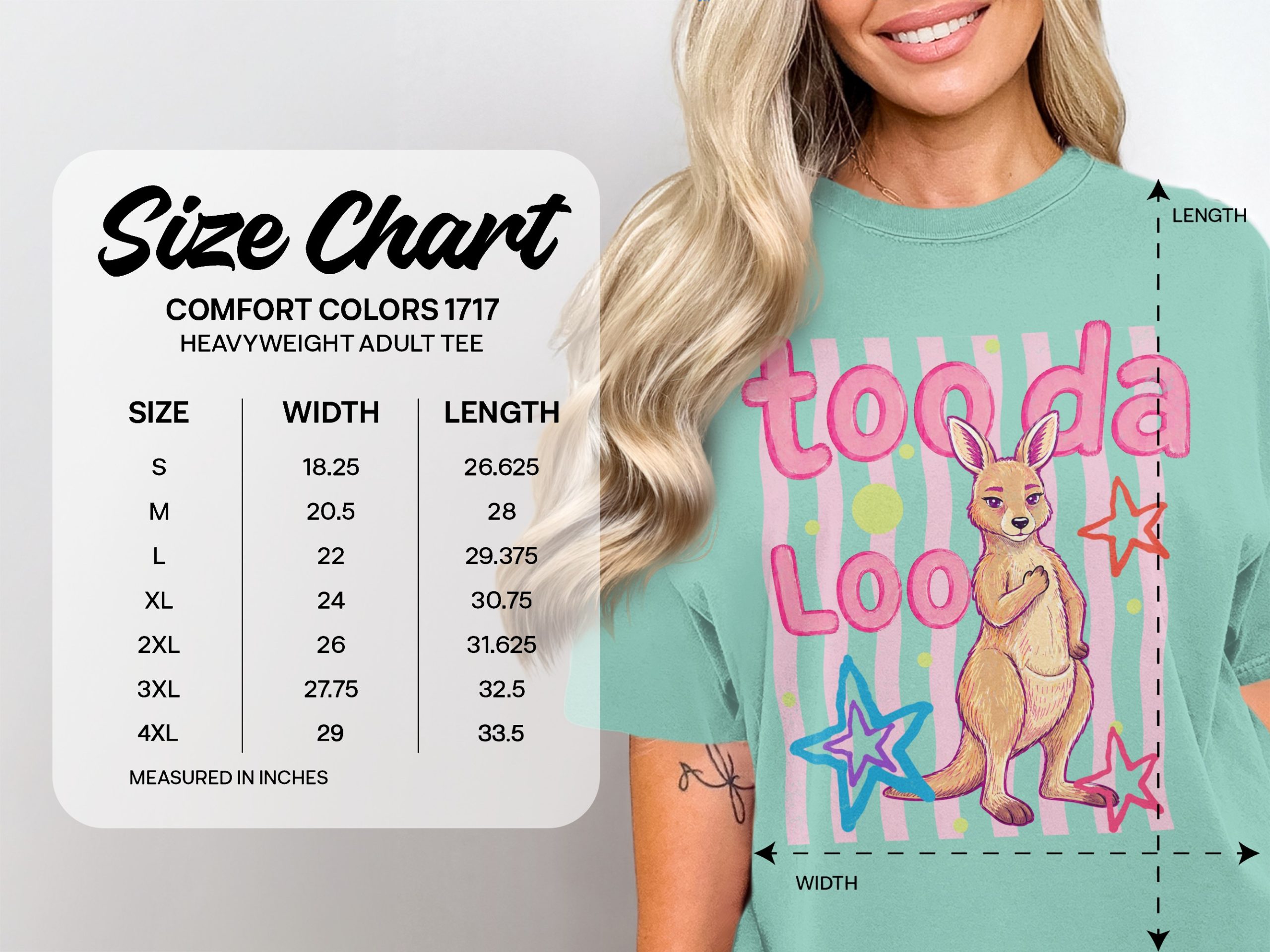 Too Da Loo Kangaroo Comfort Colors ® T-Shirt, Cute Animal Graphic Tee, Whimsical Retro Style Top, Playful Farewell Shirt for Her, Fun - Image 4