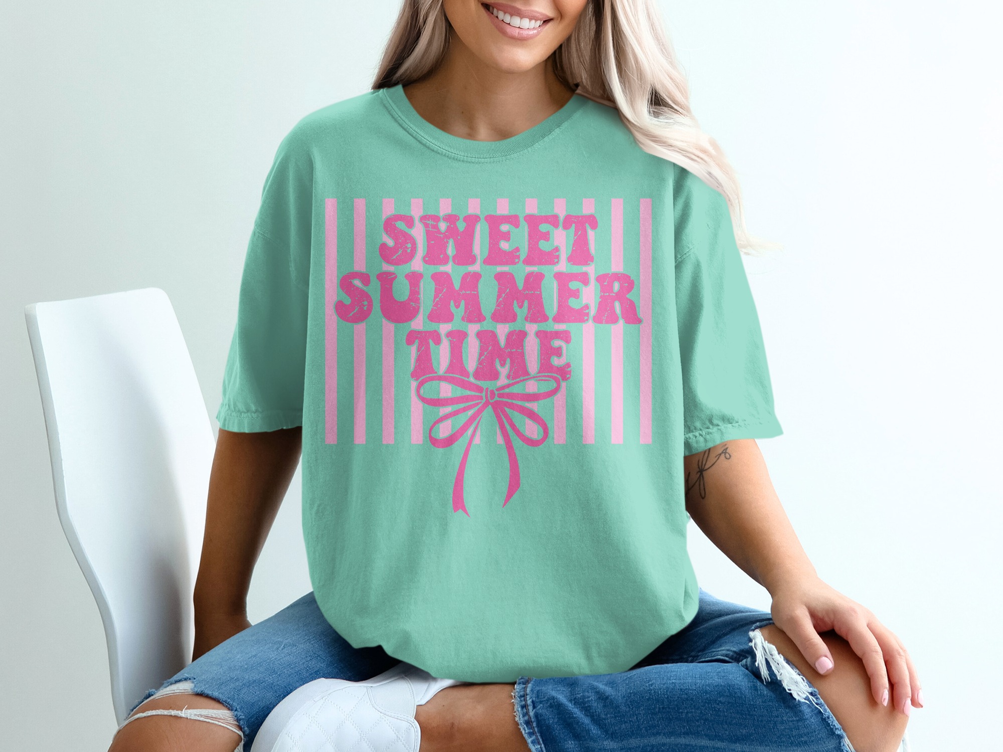 Sweet Summer Time T-Shirt, Retro Pink Vibe Tee, Y2K Aesthetic Vacation Top, Beach Trip Outfit Gift For Her - Image 10