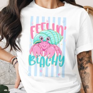 Comfort Colors® Feelin' Beachy Hermit Crab T-Shirt, Cute Ocean Summer Tee, Beach Vacation Cruise Top, Coastal Life Gift for Her