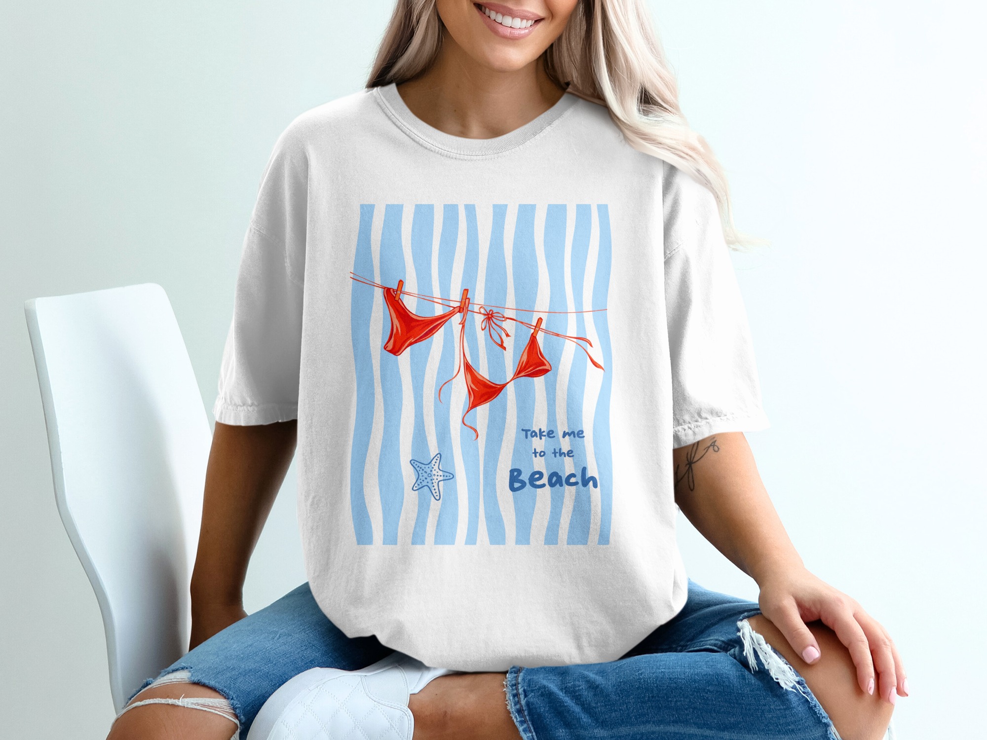 Take Me To The Beach T-Shirt, Beach Lover Gift, Summer Vacation Top, Cute Women's Beach Tee, Coastal Vibe Shirt, Travel Ready Outfit - Image 6