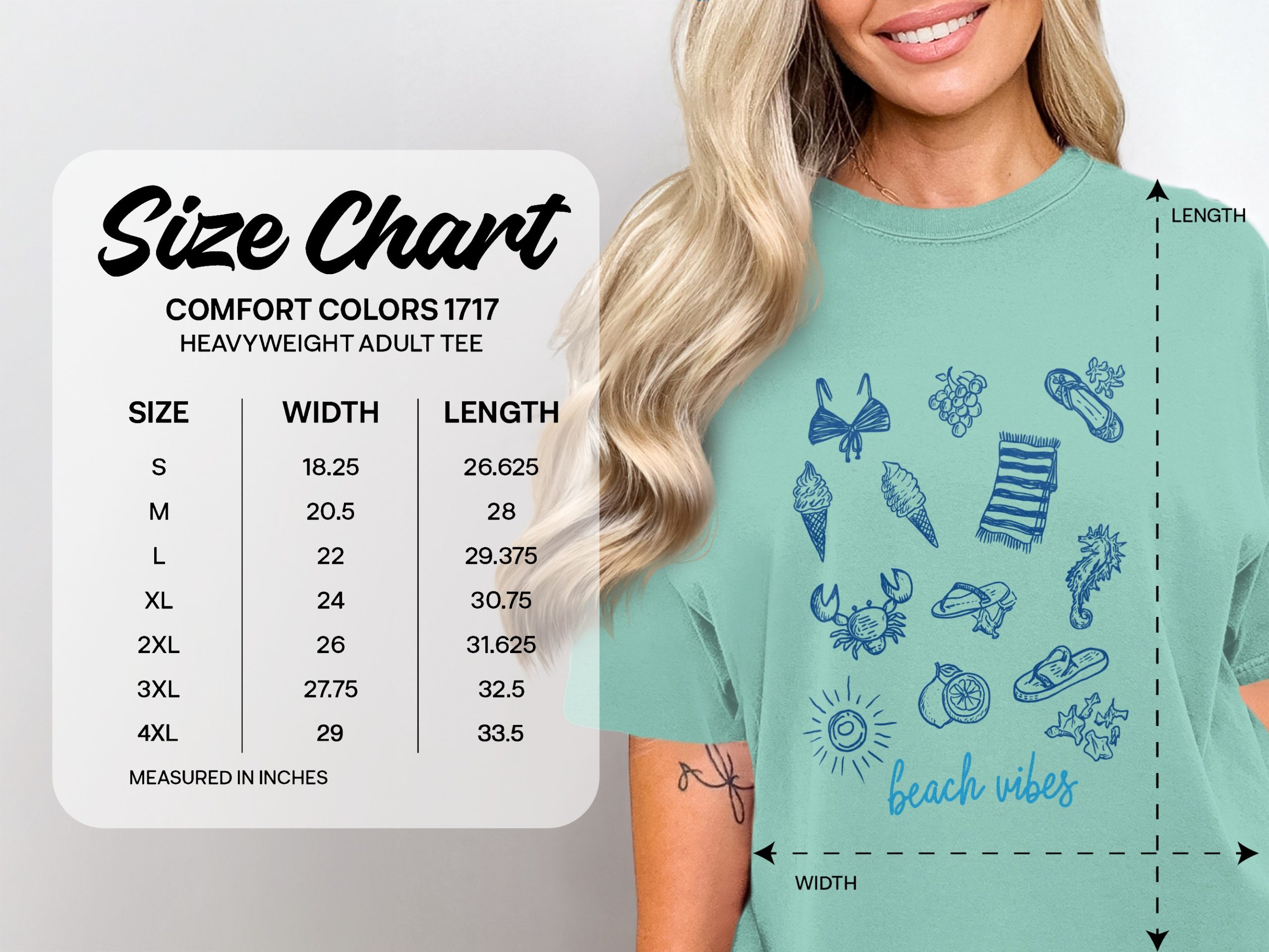 Comfort Colors® Beach Vibes T-Shirt, Coastal Life Summer Tee, Ocean Lover Vacation Shirt, Aesthetic Minimalist Beachy Graphic Top, Relaxed - Image 6