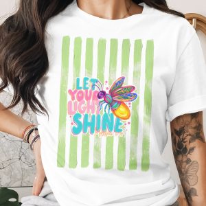 Comfort Colors® Let Your Light Shine T-Shirt, Christian Firefly Matthew 5:16 Tee, Inspirational Faith Quote Shirt, Colorful Whimsical Gift