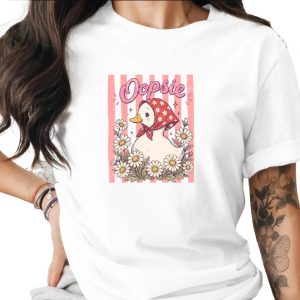 Comfort Colors® Oopsie Duck T-Shirt, Cottagecore Daisy Tee, Vintage Farm Animal Shirt, Cute Duck Lover Gift for Her, Whimsical Nature