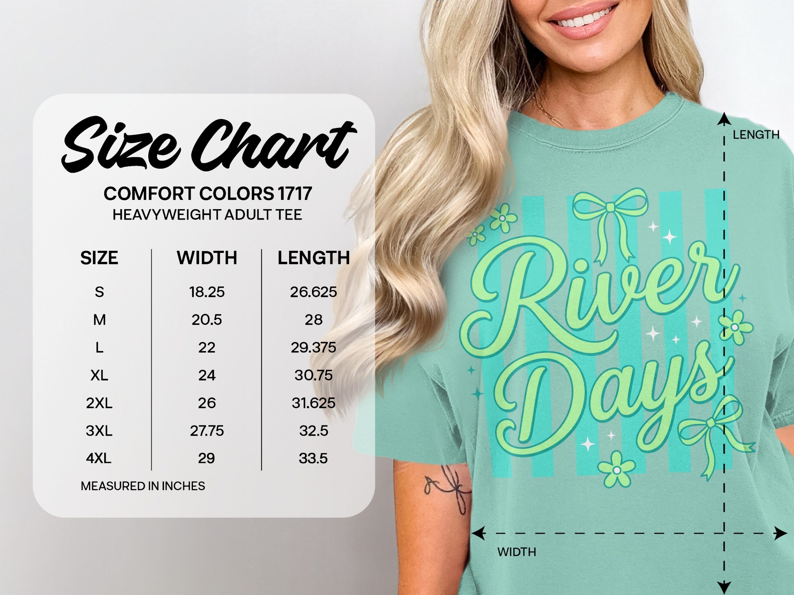 River Days T-Shirt | Cute Summer Vacation Top with Faux Bows & Stripes | Y2K Aesthetic Tee | Lake Life Beach Trip Gift - Image 4