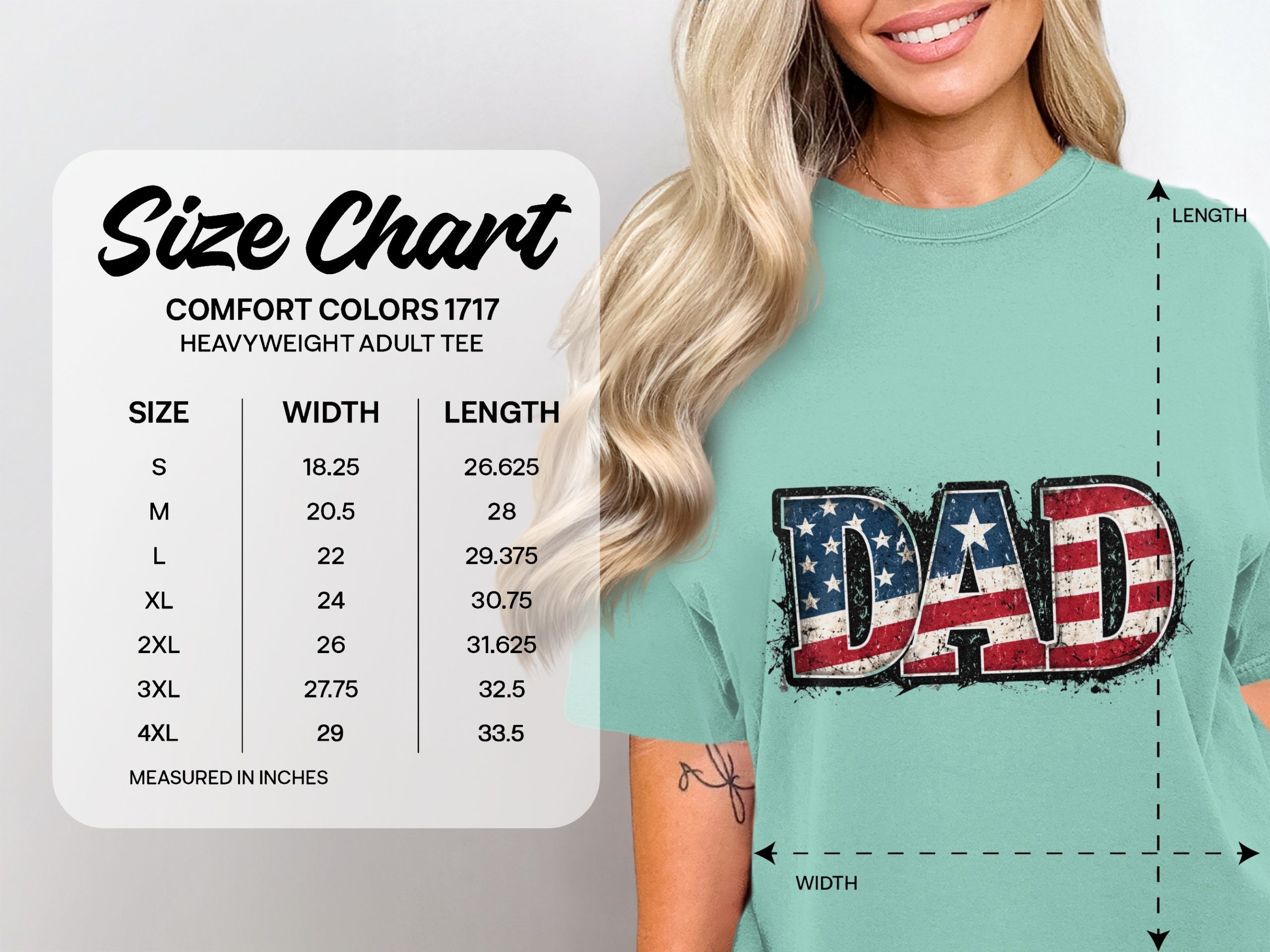 Comfort Colors® Dad T-Shirt, Patriotic American Flag Dad Shirt, Father's Day Gift, Distressed Flag Tee, Fourth of July, Gift for Papa - Image 6