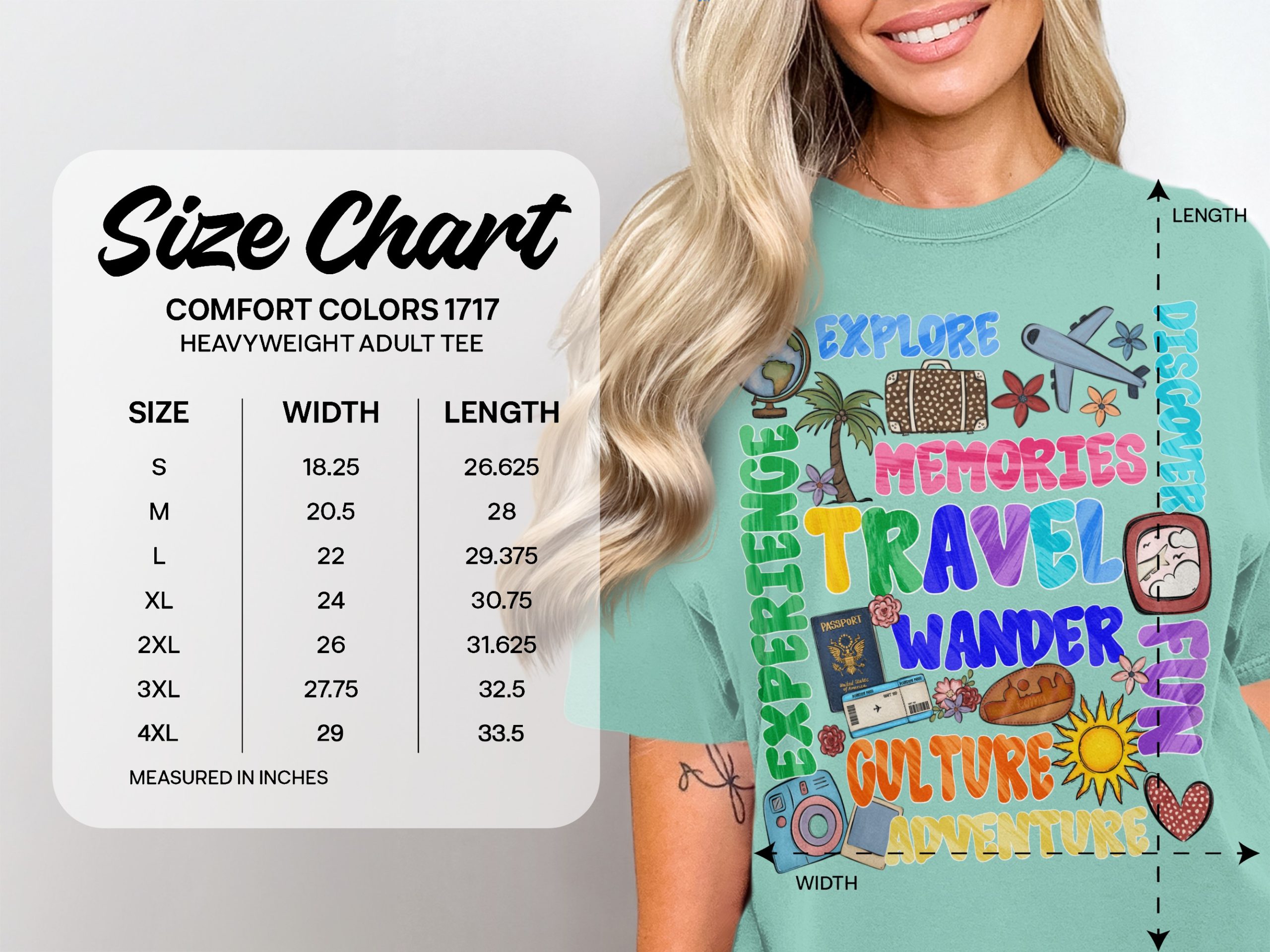 Wanderlust Travel T-Shirt | Adventure Seeker Explore Discover Experience Tee | Vacation Trip Gift For Globetrotter - Image 4