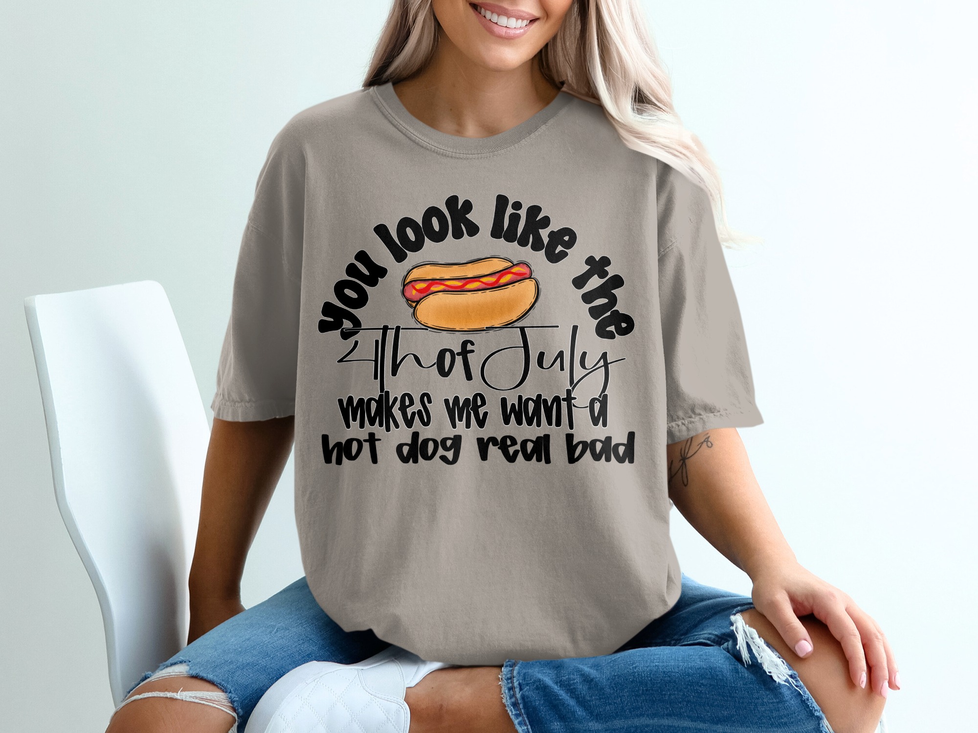 Funny 4th of July Hot Dog T-Shirt, Independence Day Tee, Patriotic Summer BBQ Gift, Witty July Fourth Hot Dog Lover Apparel - Image 11