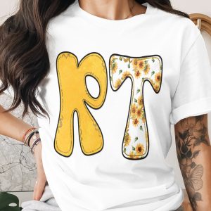 Sunflower R T Letters Digital PNG, Gold Glitter Alphabet Clip Art, Watercolor Sunflower Font, Instant Download, Craft Design
