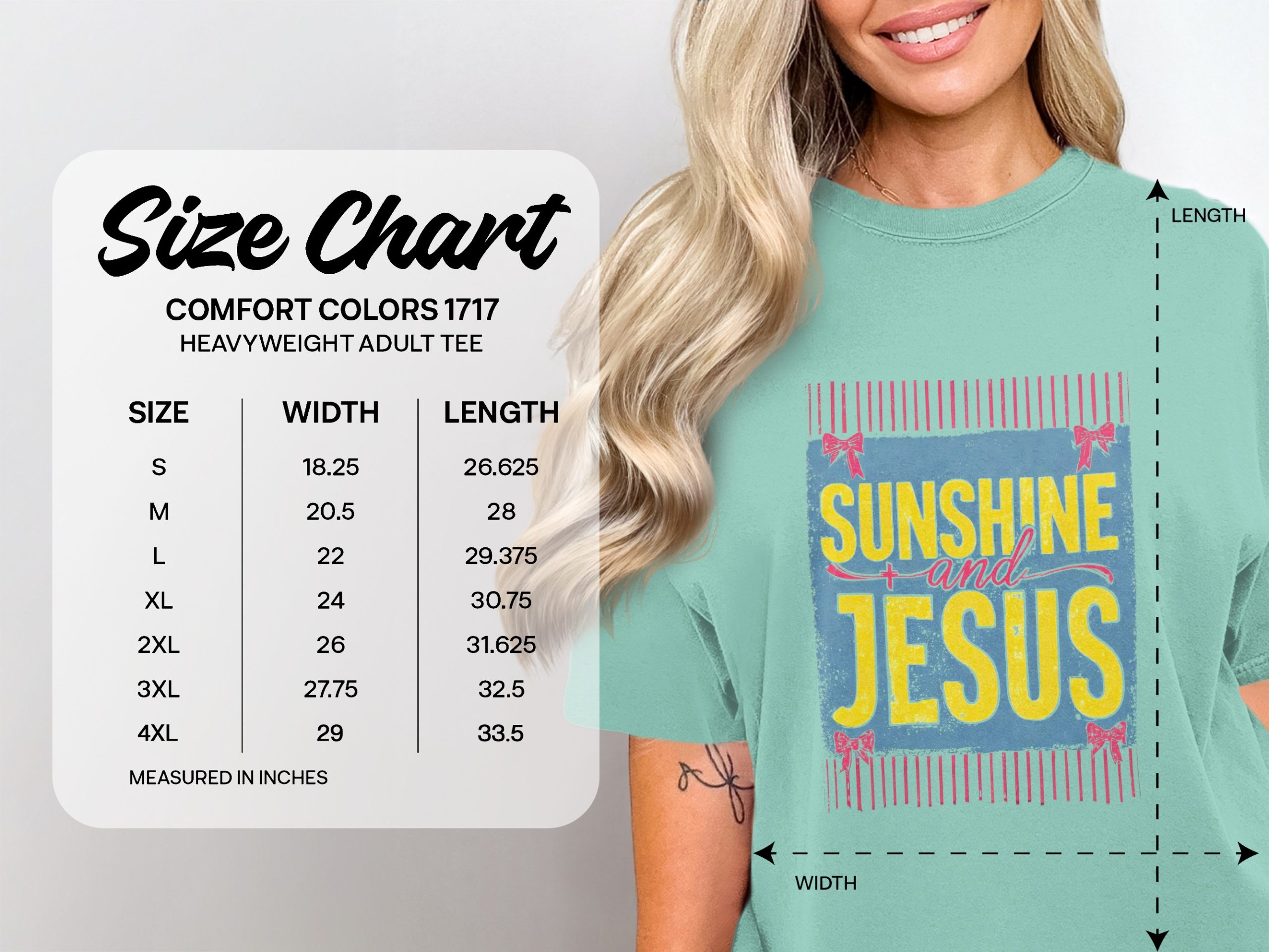 Sunshine and Jesus T-Shirt, Comfort Colors ® Faith Tee, Christian Women's Shirt, Religious Gift for Her, Distressed Graphic Tee - Image 4