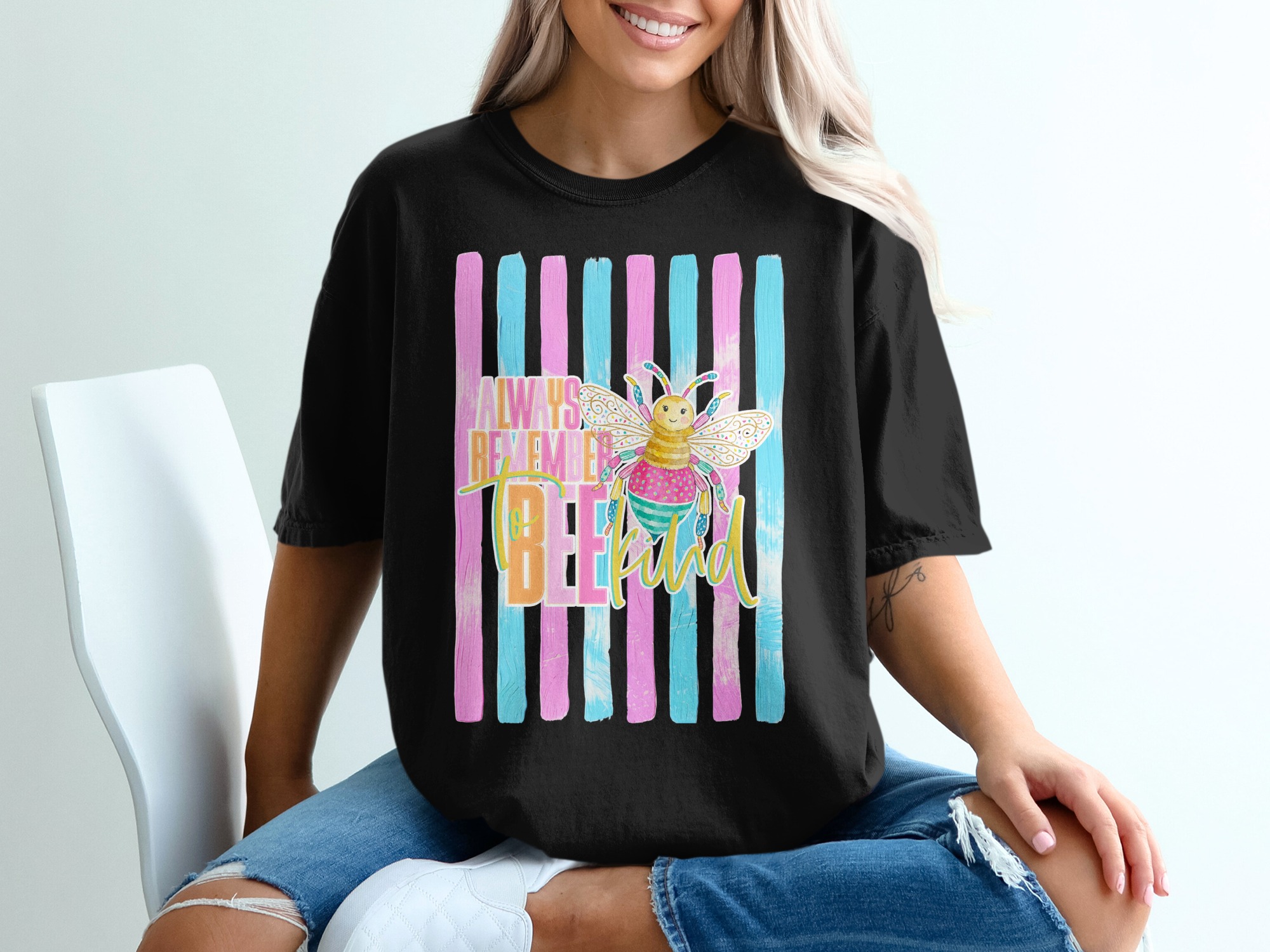 Comfort Colors ® Always Remember to Bee Kind T-Shirt, Whimsical Bee Shirt, Positive Message Tee, Bright Inspirational Gift, Teacher Kindness - Image 8
