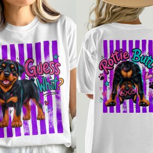 Rottweiler Puppy Comfort Colors ® T-Shirt, Dog Mom Gift, Guess What Graphic Tee, Vibrant Pet Lover Shirt, Cute Dog Owner Present