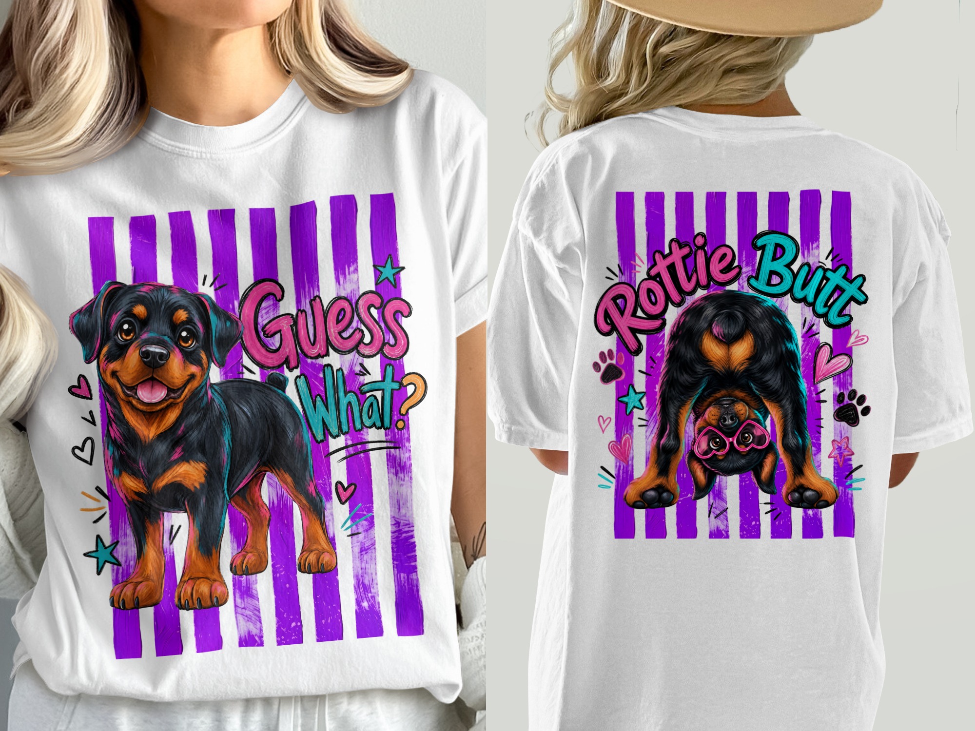 Rottweiler Puppy Comfort Colors ® T-Shirt, Dog Mom Gift, Guess What Graphic Tee, Vibrant Pet Lover Shirt, Cute Dog Owner Present