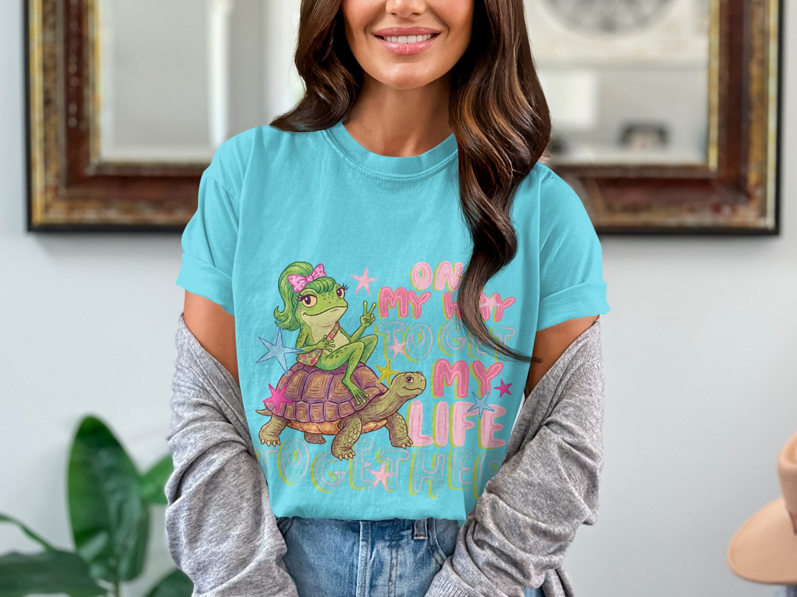 On My Way To Get My Life Together Frog Turtle T-Shirt, Cute Whimsical Meme Shirt, Funny Relatable Animal Tee, Y2K Aesthetic Gift - Image 7