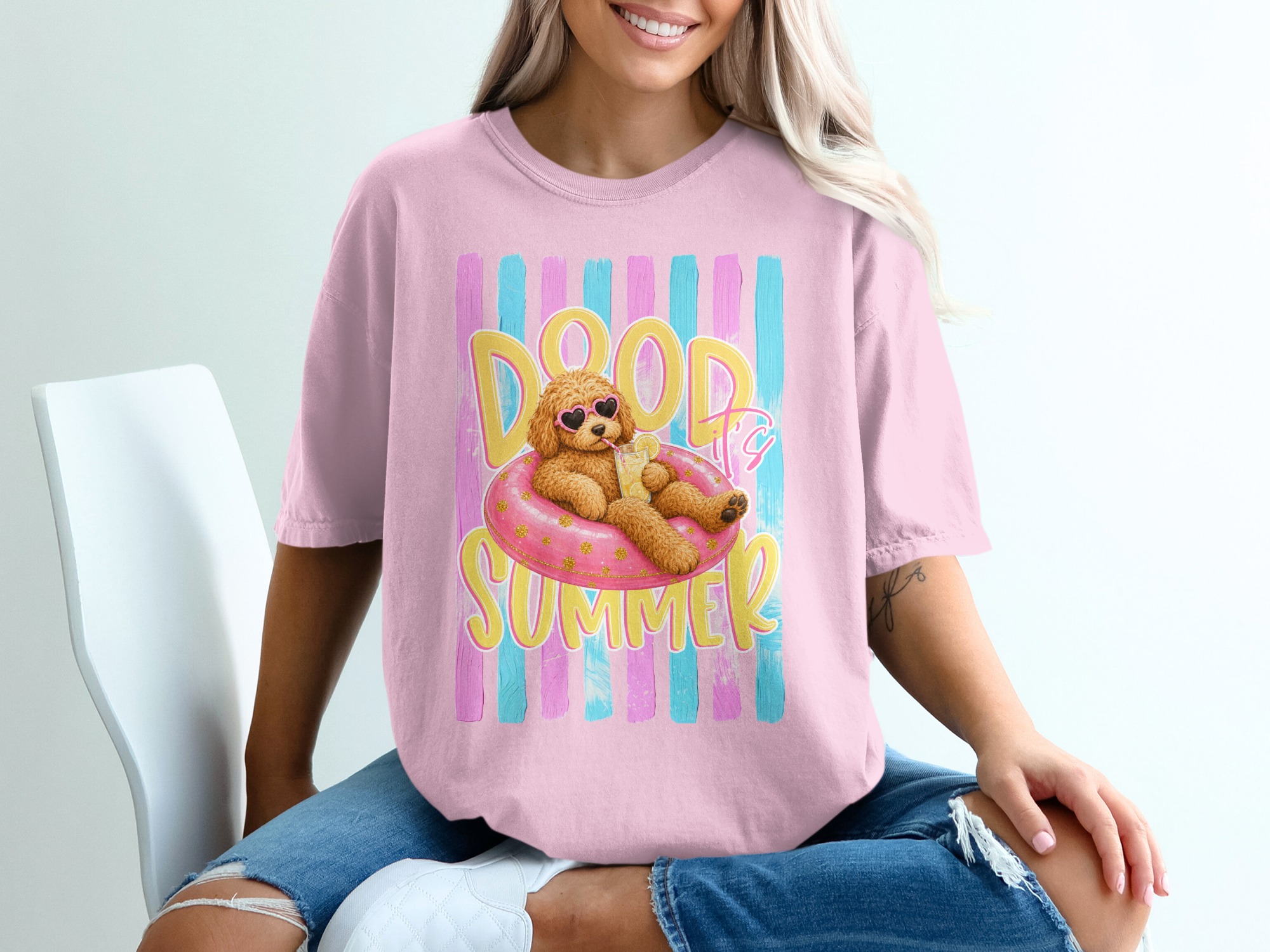 Comfort Colors® Dood It's Summer Goldendoodle T-Shirt, Dog Mom Gift, Funny Summer Vacation Shirt, Cute Doodle Dog Lover Tee, Preppy - Image 17